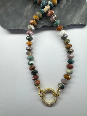 Ocean Jasper Faceted Necklace