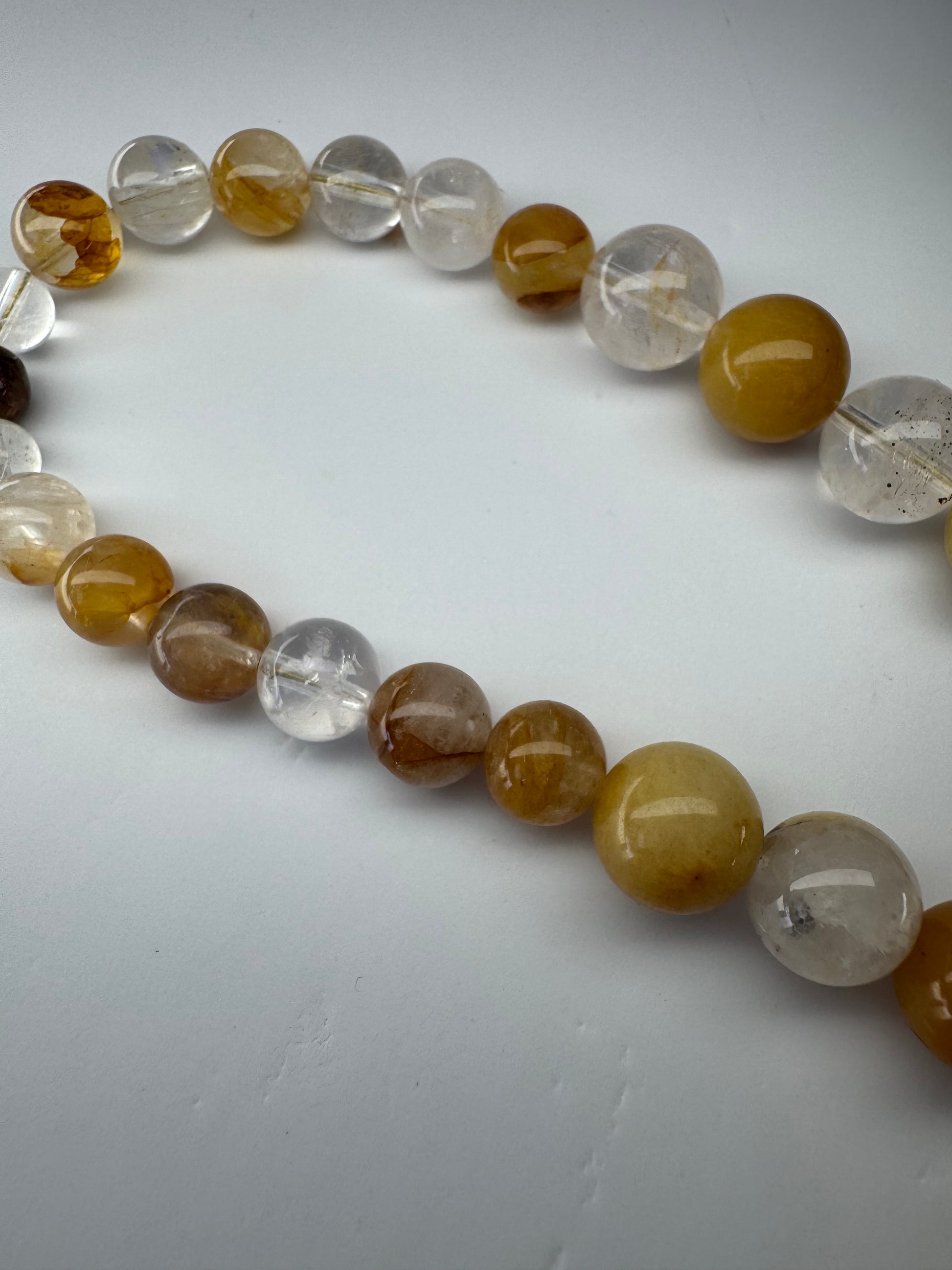 Golden Healer Quartz Necklace with Removable Crescent Moon & Good Luck Charm