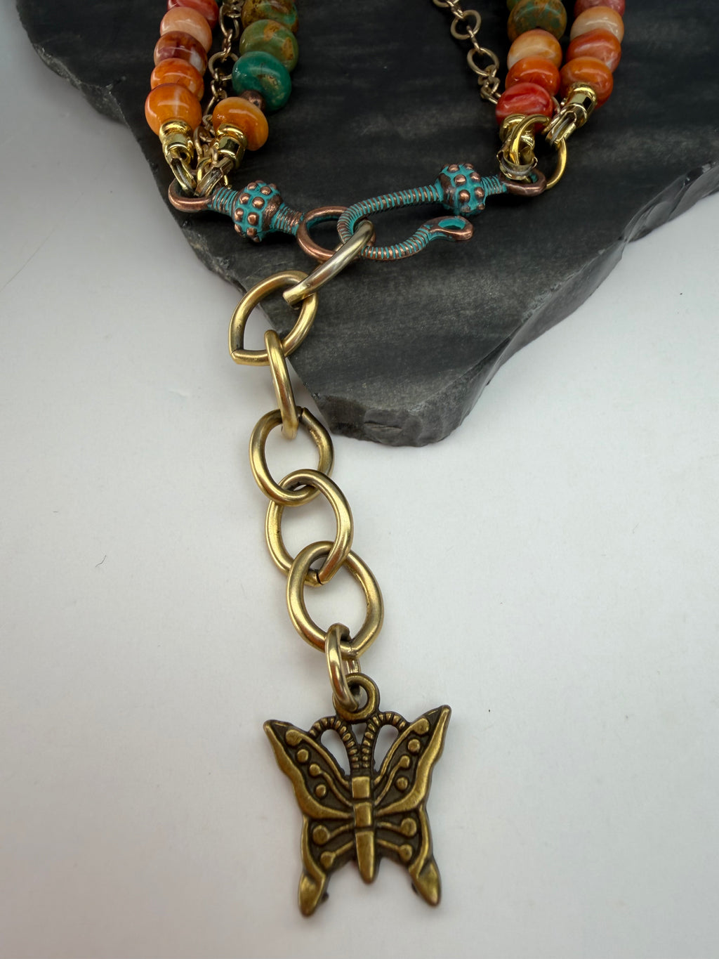 Kingman Turquoise & Spiny Oyster Bracelet