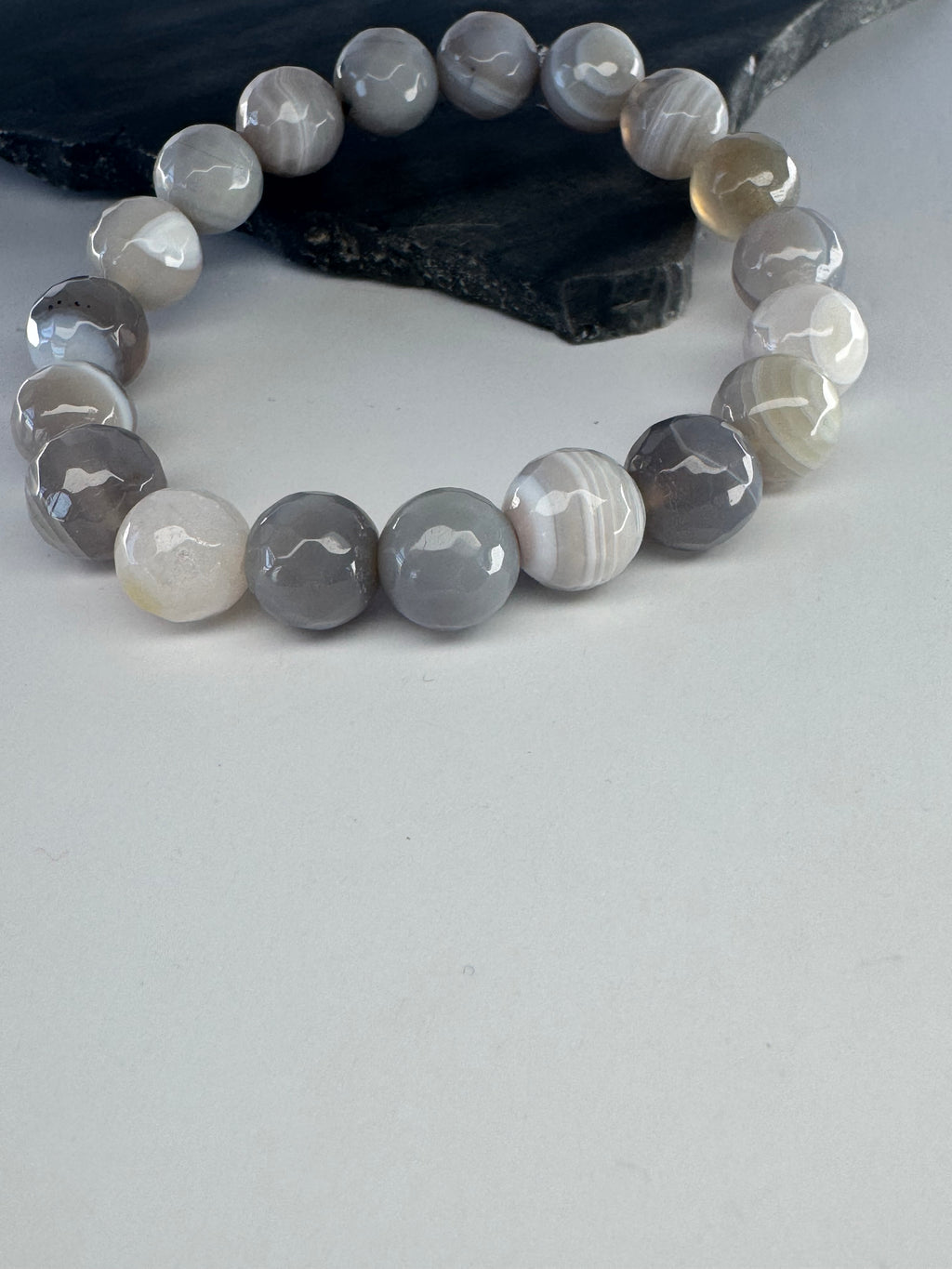 Gray Faceted Botswana Agate