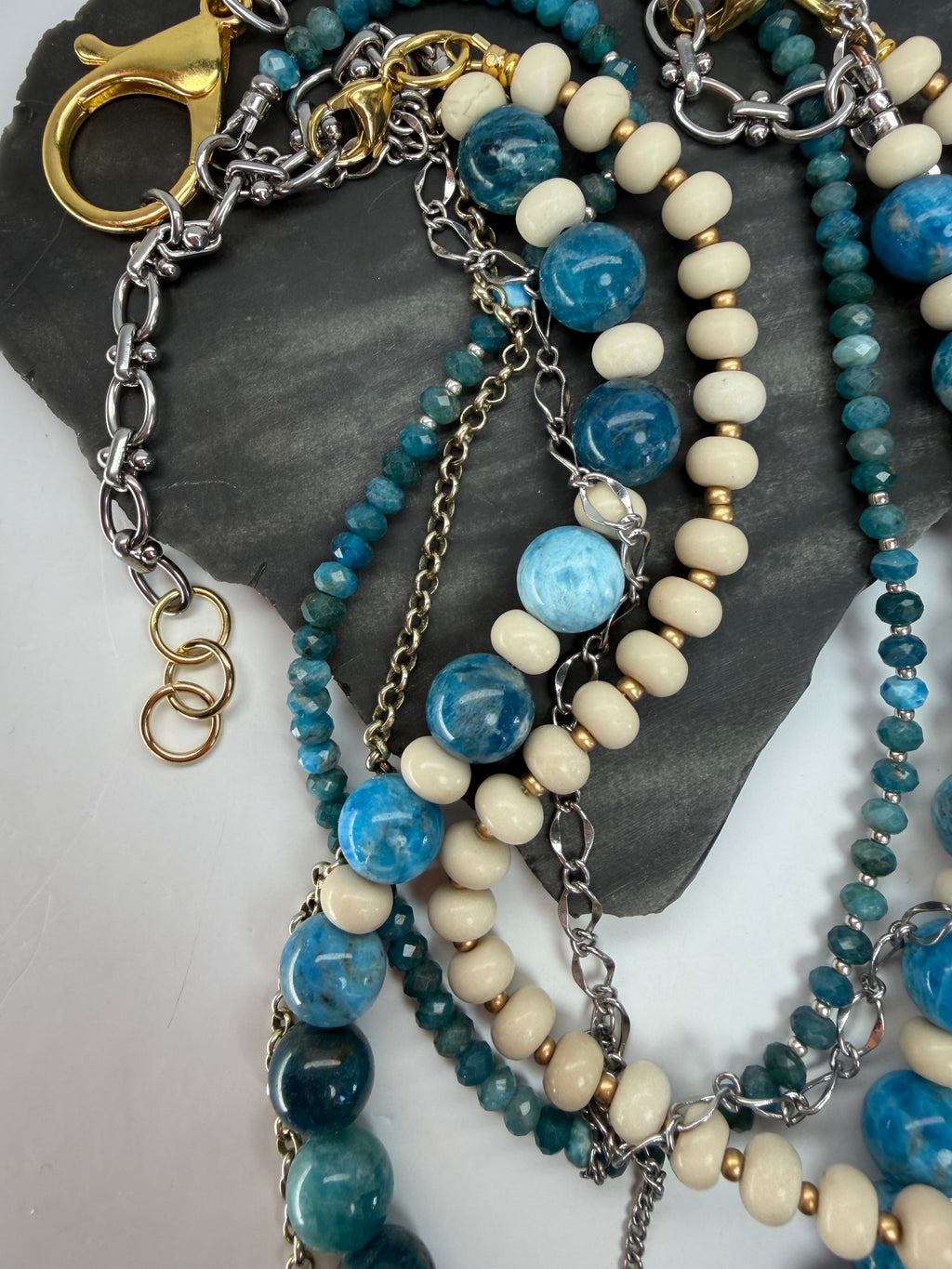 Blue Apatite & Bamboo Coral Evolve Necklace