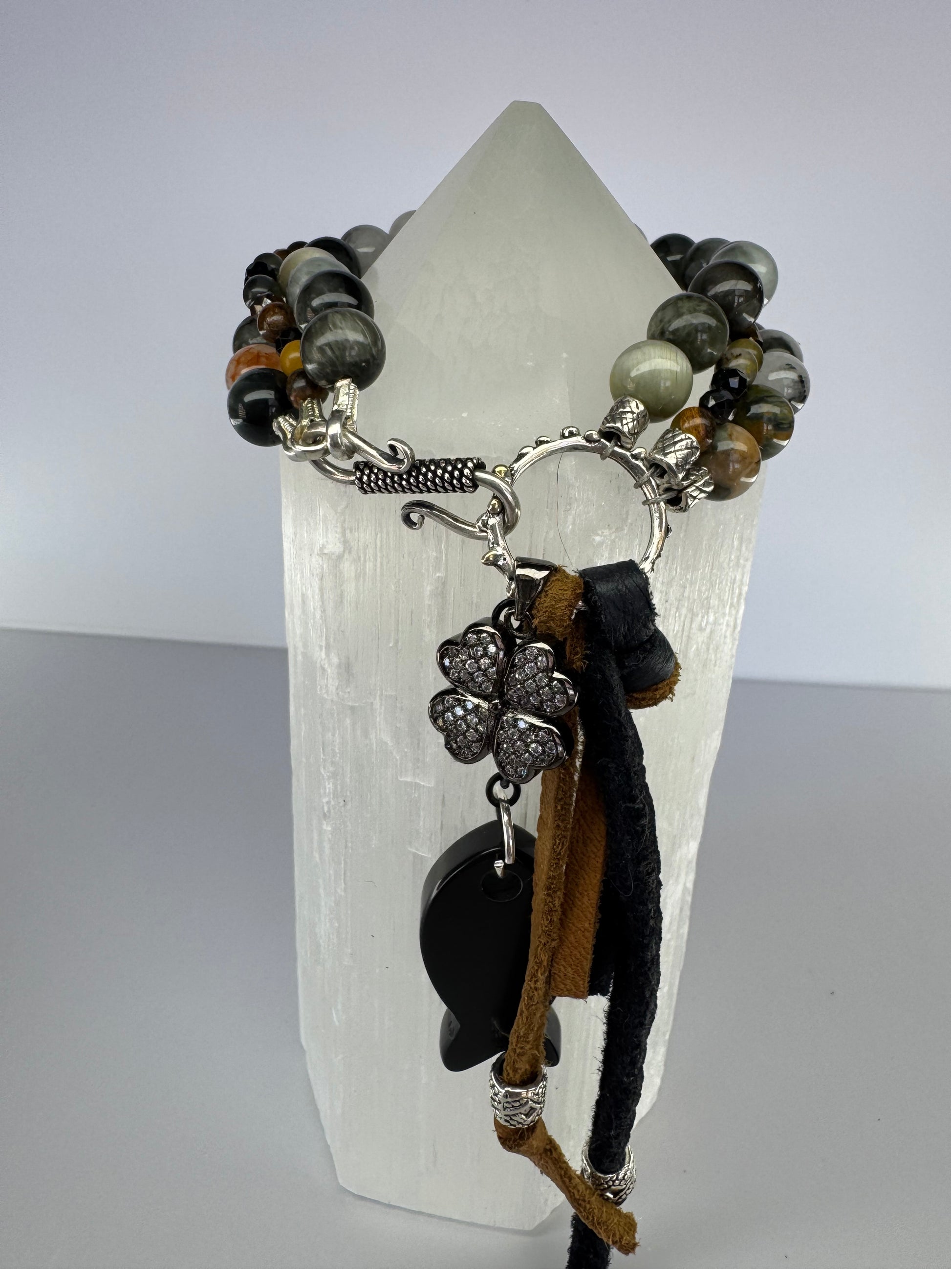 Eagle Eye & Tiger’s Eye Boho Multi Strand Bracelet