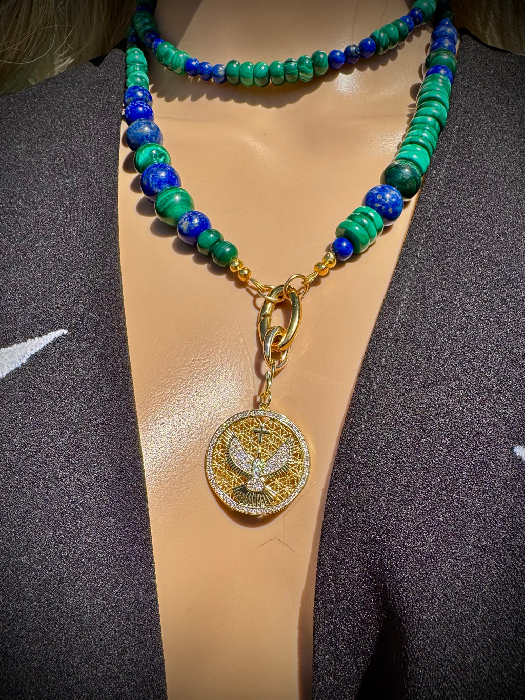 Malachite • Lapis Lazuli • Clear Quartz (35”)