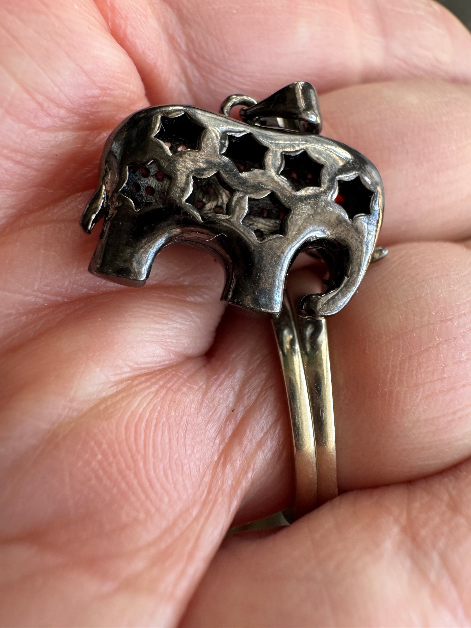 Black Elephant Charm Pendant