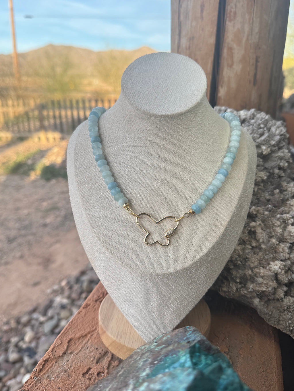 Aquamarine Rondel Necklace