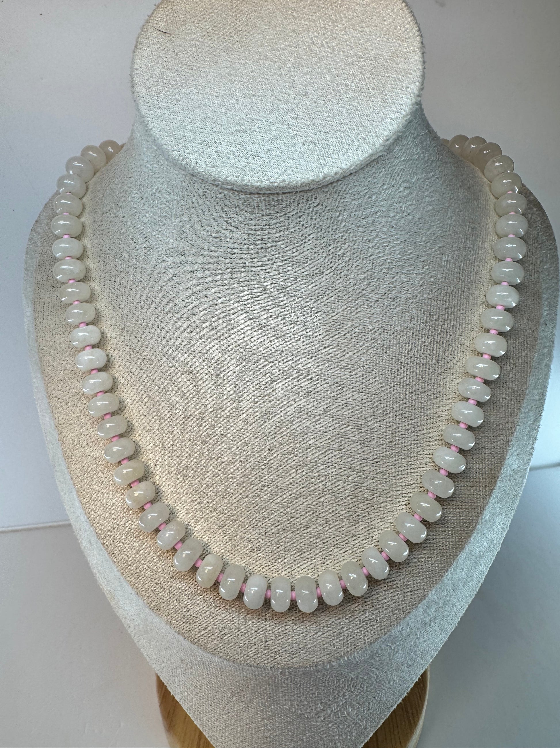 White Jade Rondel Necklace