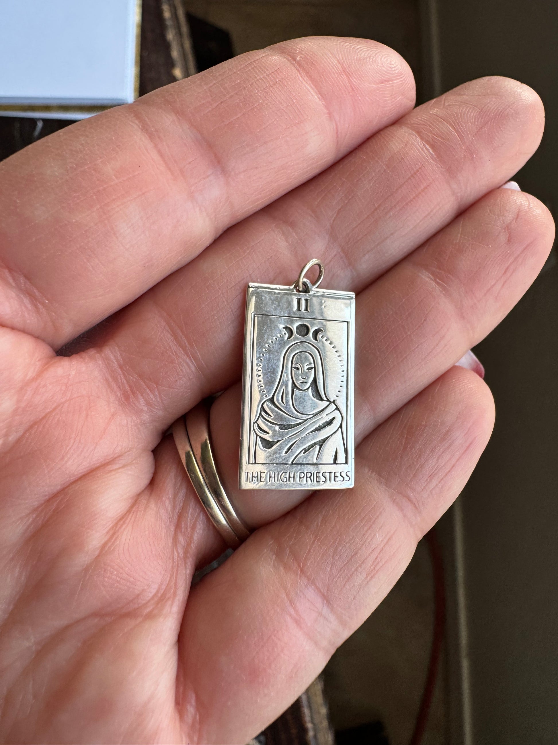 Sterling Silver High Priestess Tarot Charm