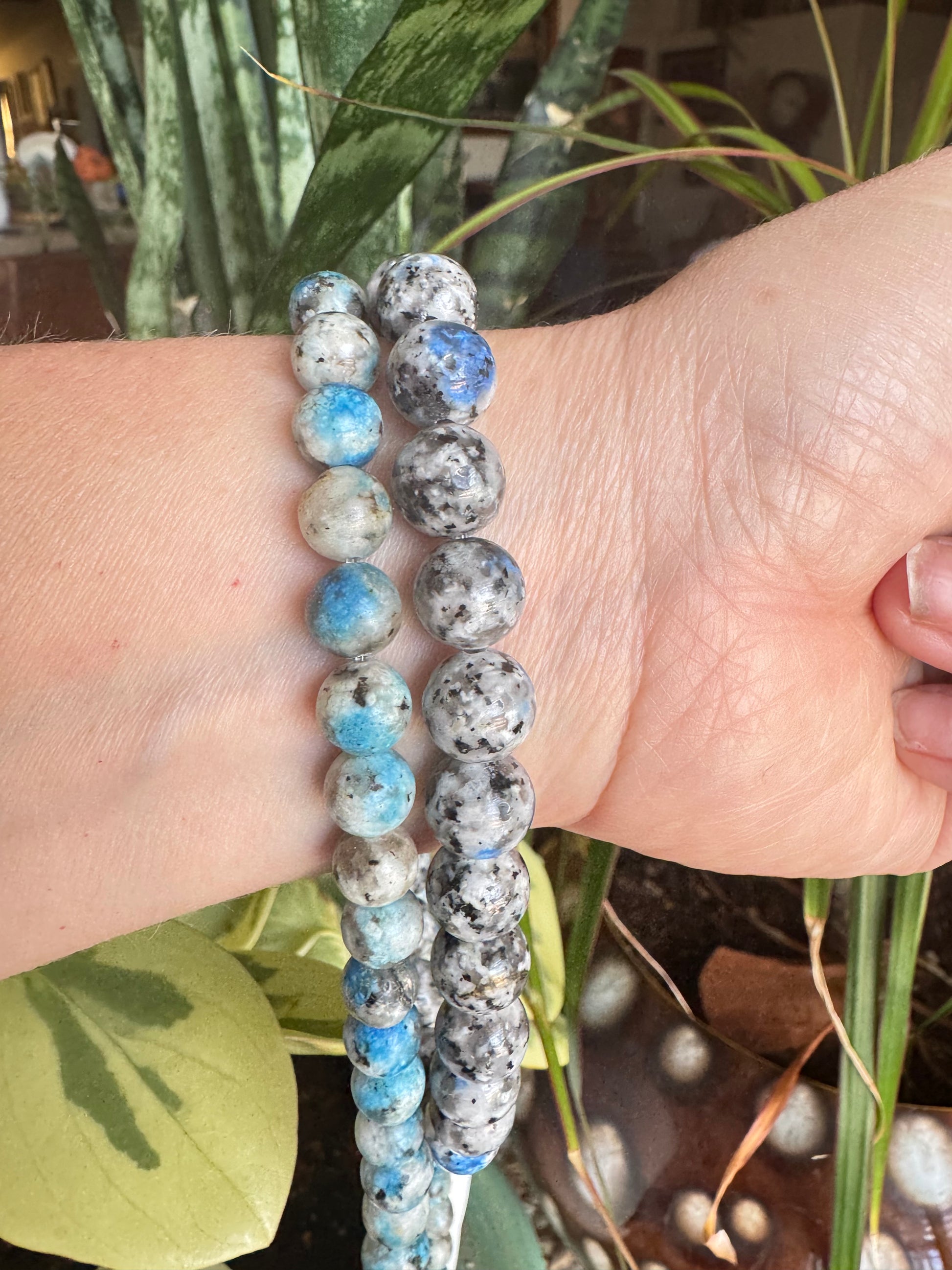 Natural K2 Stone - with striking blue azurite in granite matrix
