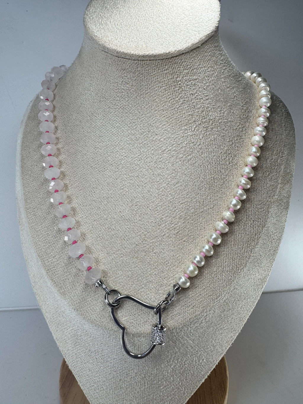Rose Quartz and Freshwater Pearl Necklace