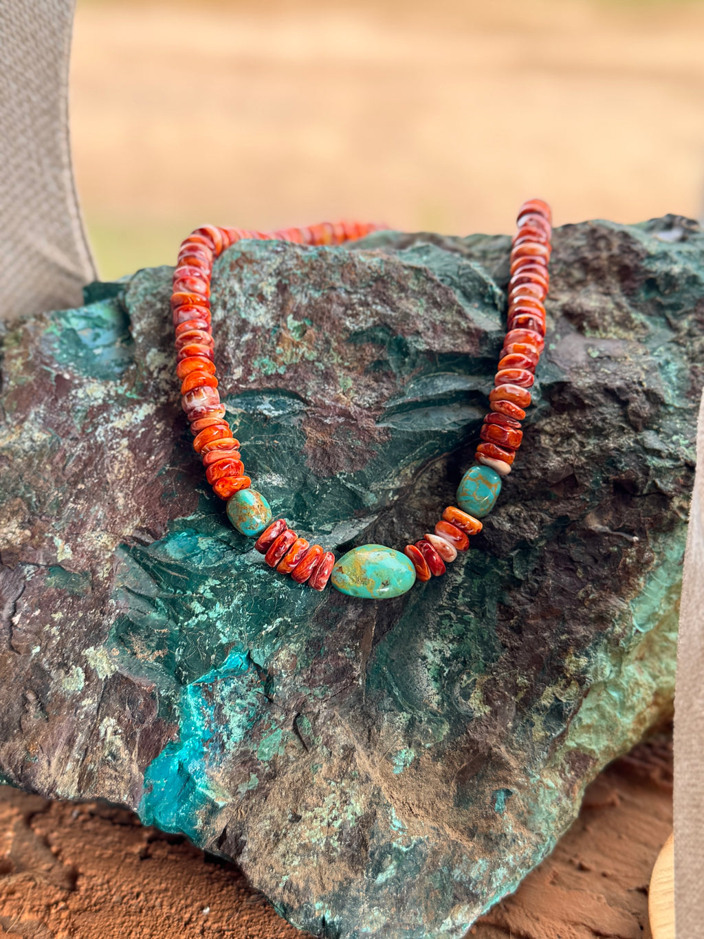 Spiny Oyster & Kingman Turquoise Necklace