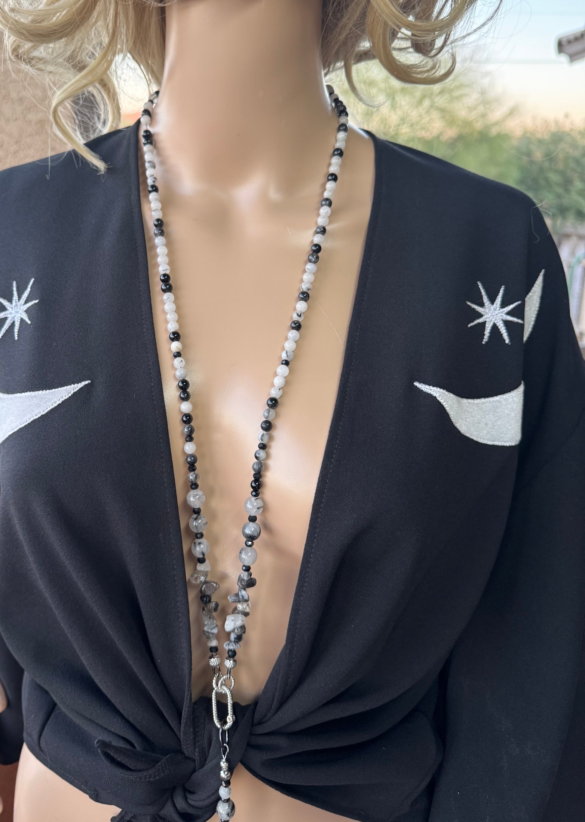 Tourmalinated Quartz, Black Tourmaline & Dendritic Agate