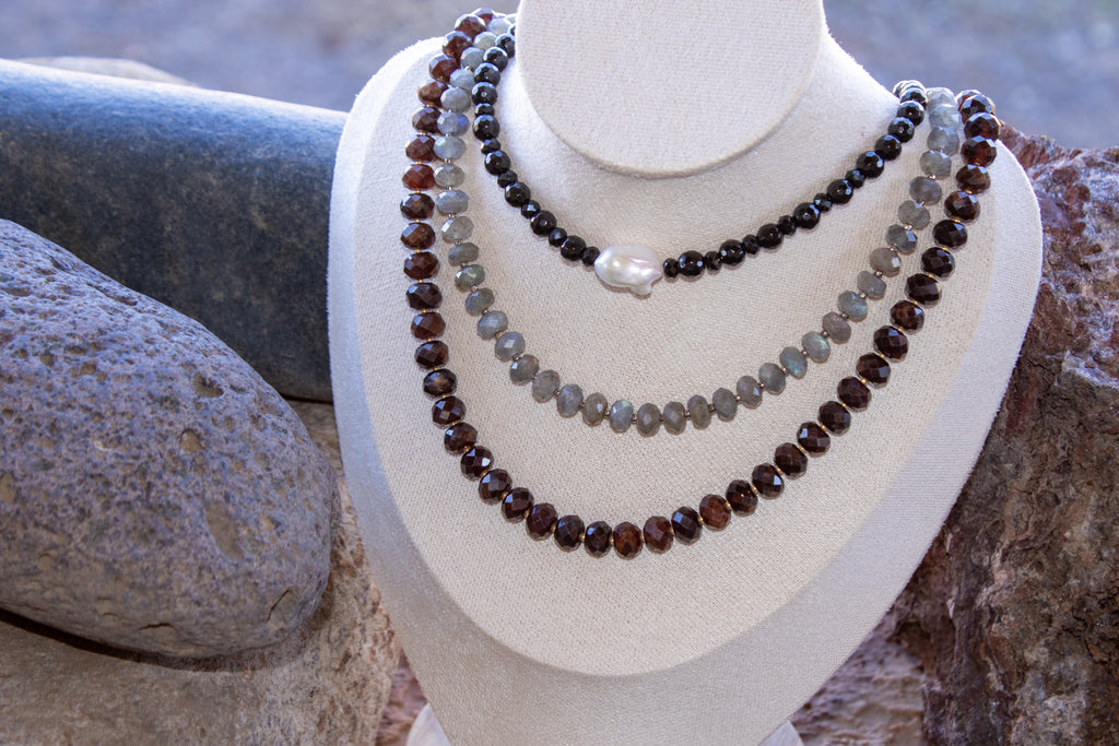 Faceted Garnet Necklace with Vermeil Gold Clasp