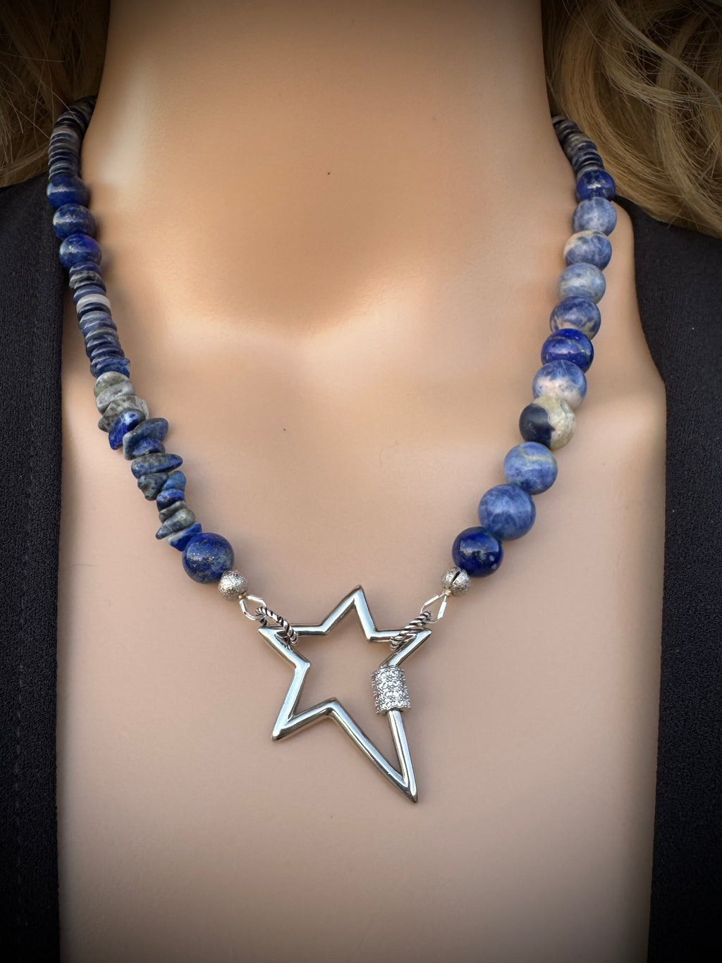 Lapis Lazuli • Sodalite • Clear Quartz (16½”)