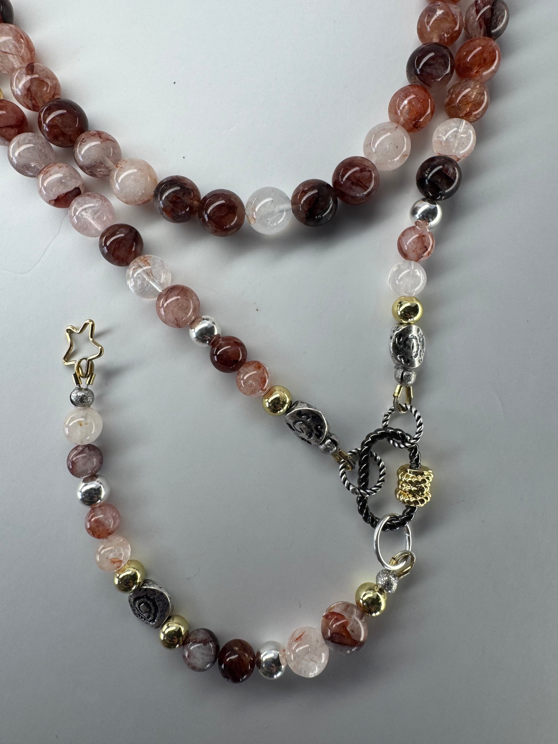 Natural Hematoid Quartz (Fire Quartz) Signature Wrap Necklace