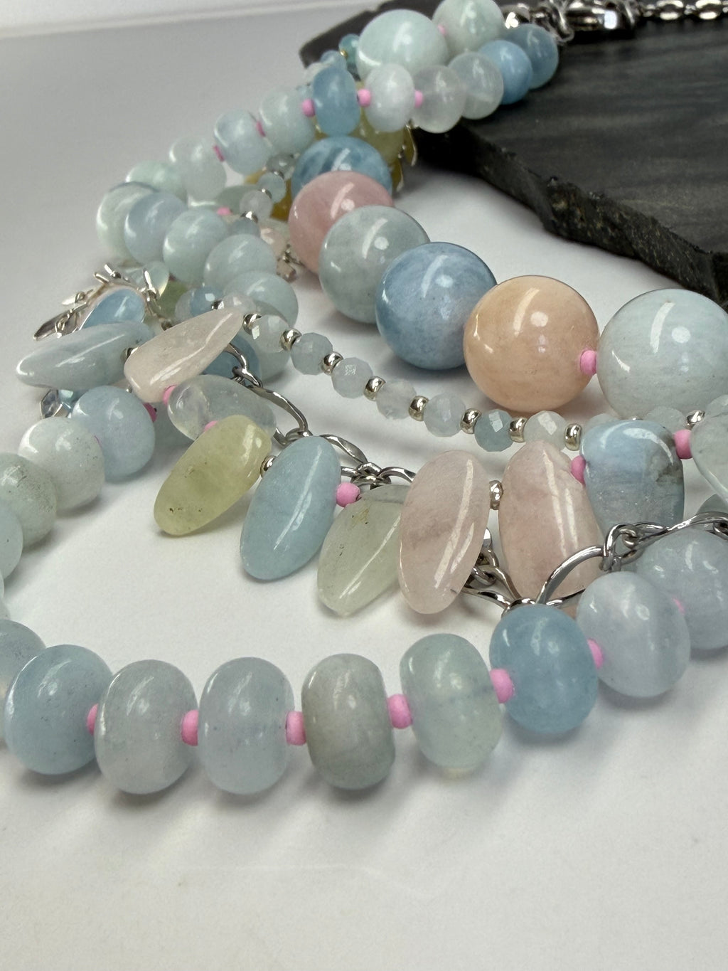 Aquamarine & Morganite Evolve Necklace