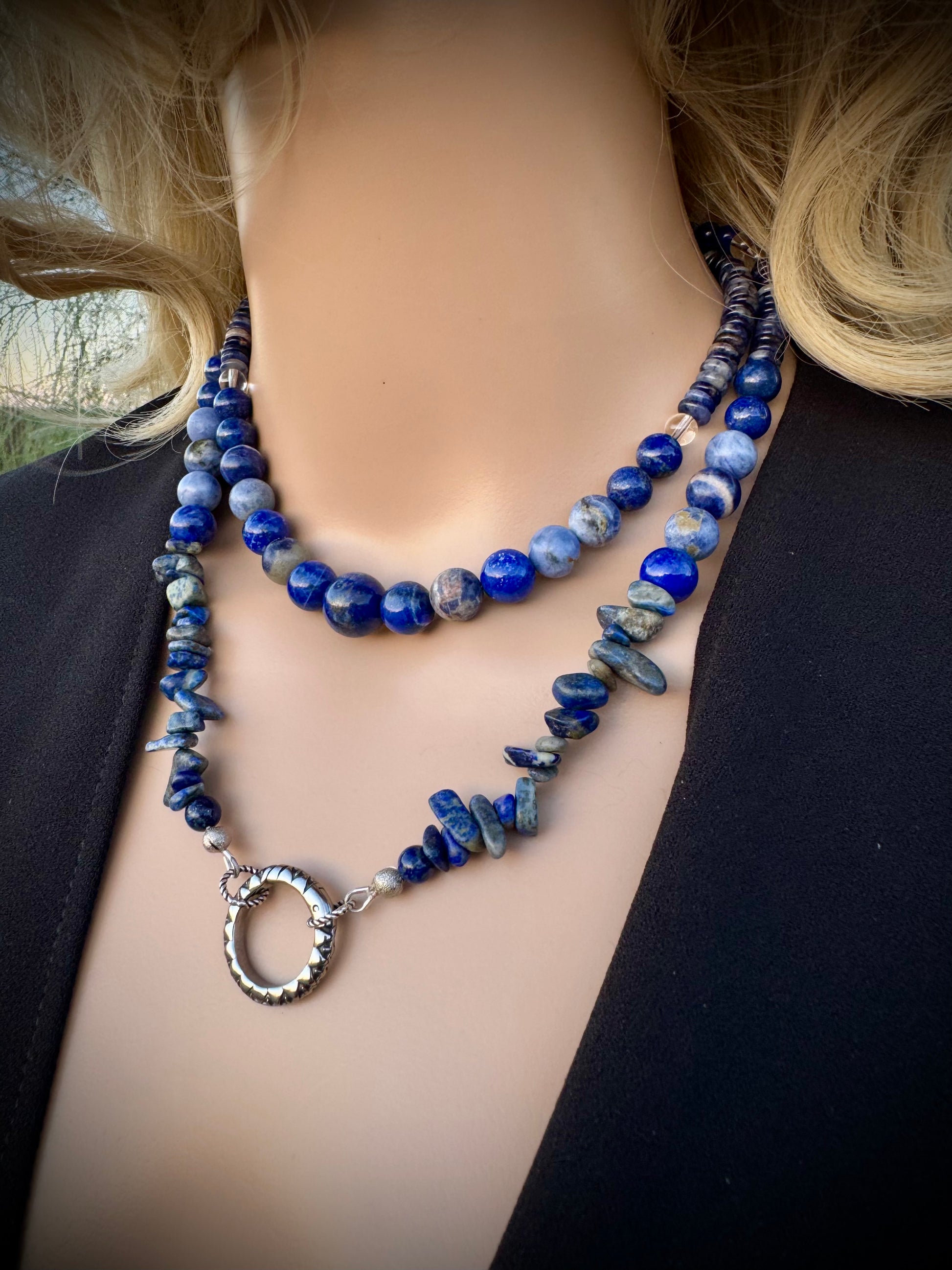 Lapis Lazuli • Sodalite • Clear Quartz - FREE Bracelet