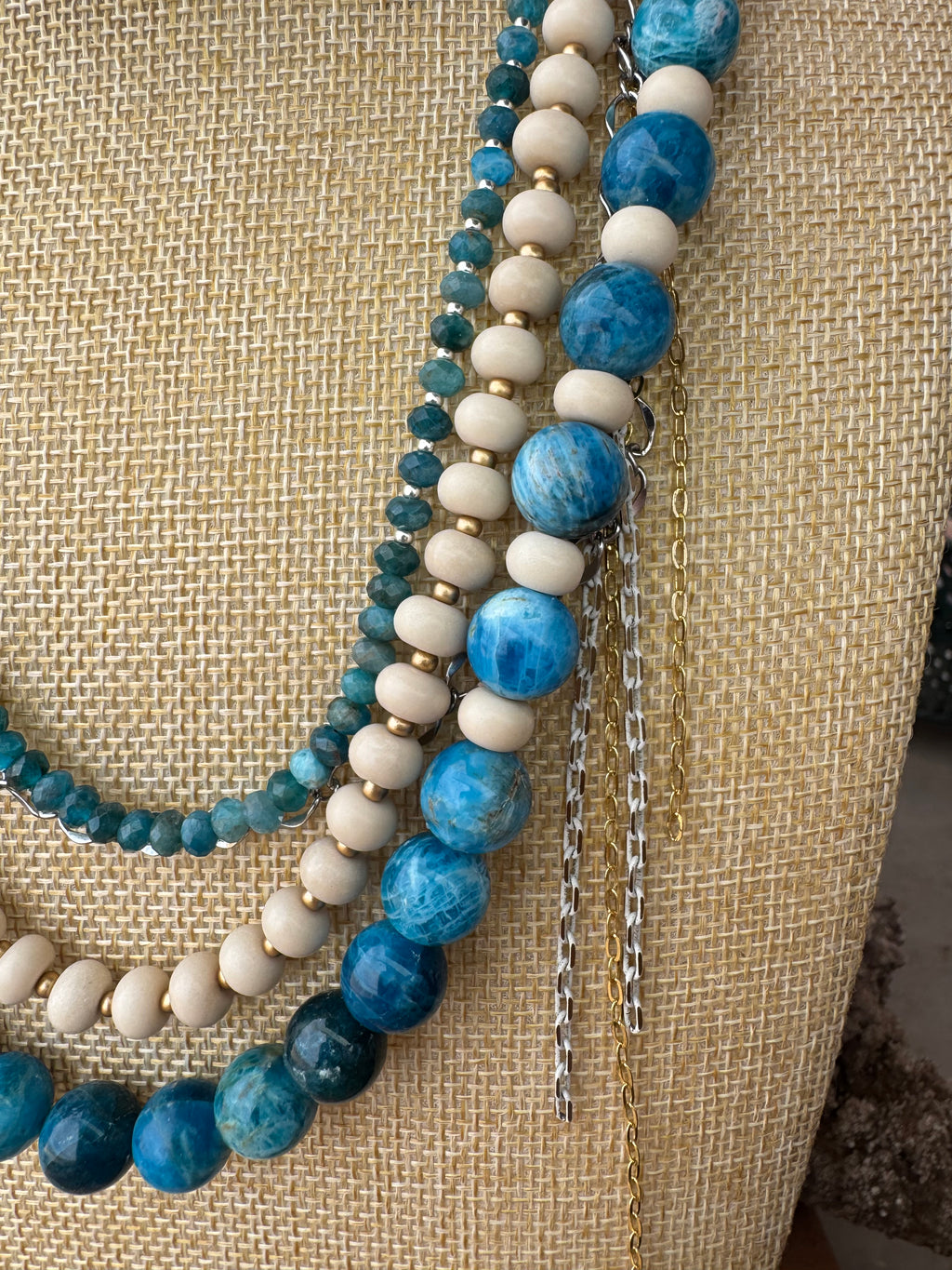 Blue Apatite & Bamboo Coral Evolve Necklace