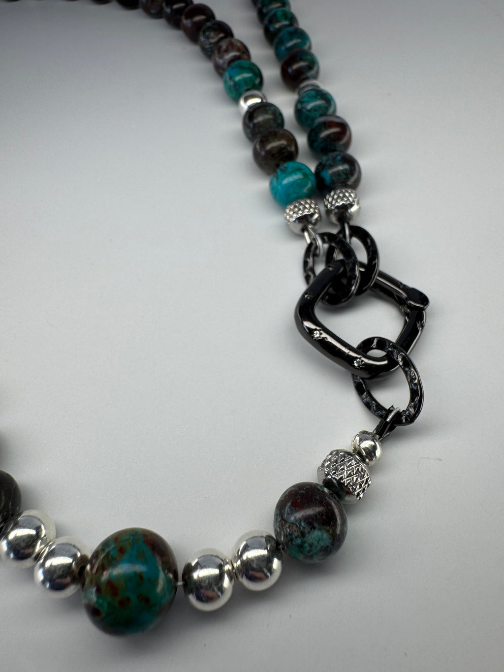 Natural Chrysocolla, Cuprite & Malachite Necklace