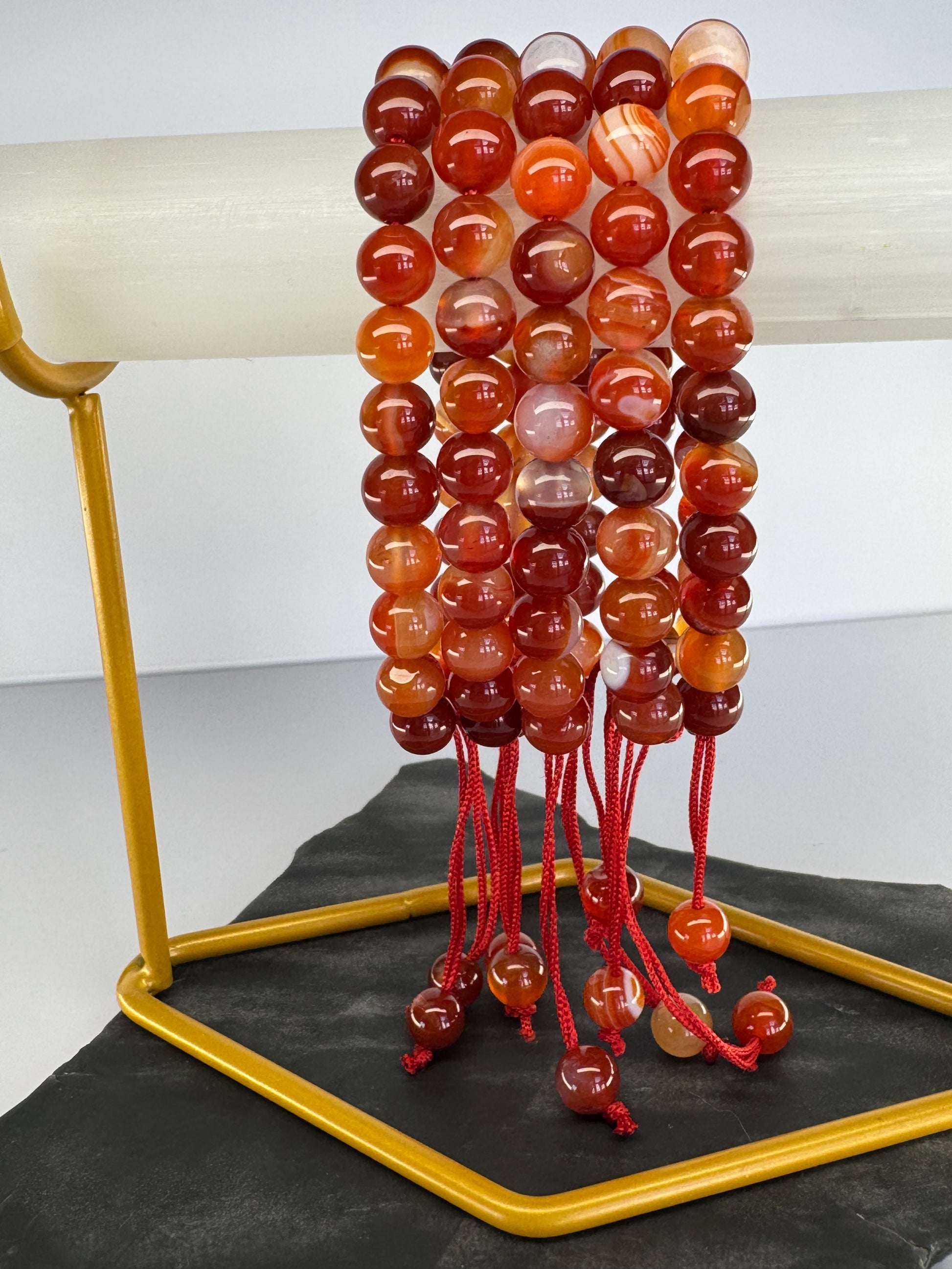 Carnelian Adjustable Bracelet – 8mm Beads