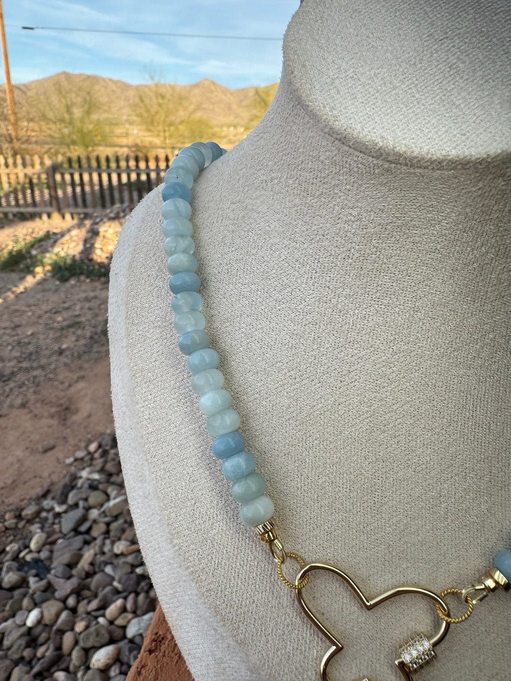 Aquamarine Rondel Necklace