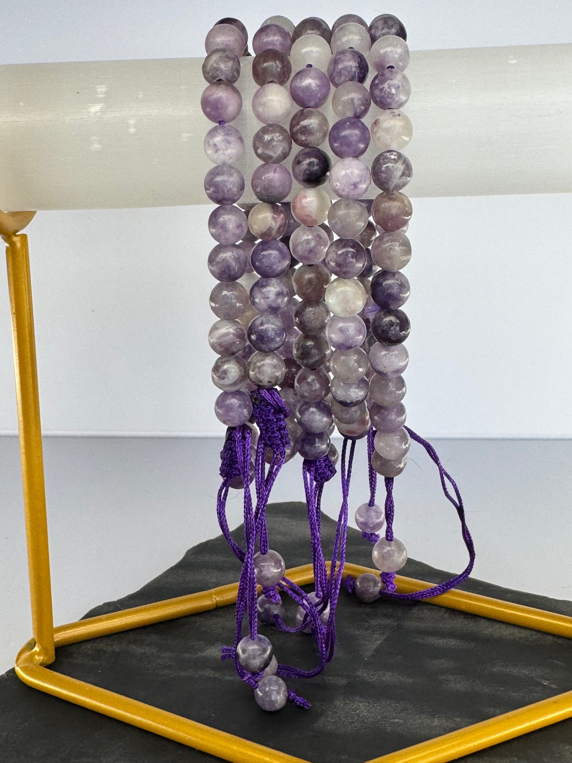 Lepidolite Adjustable Bracelet – 6mm Beads