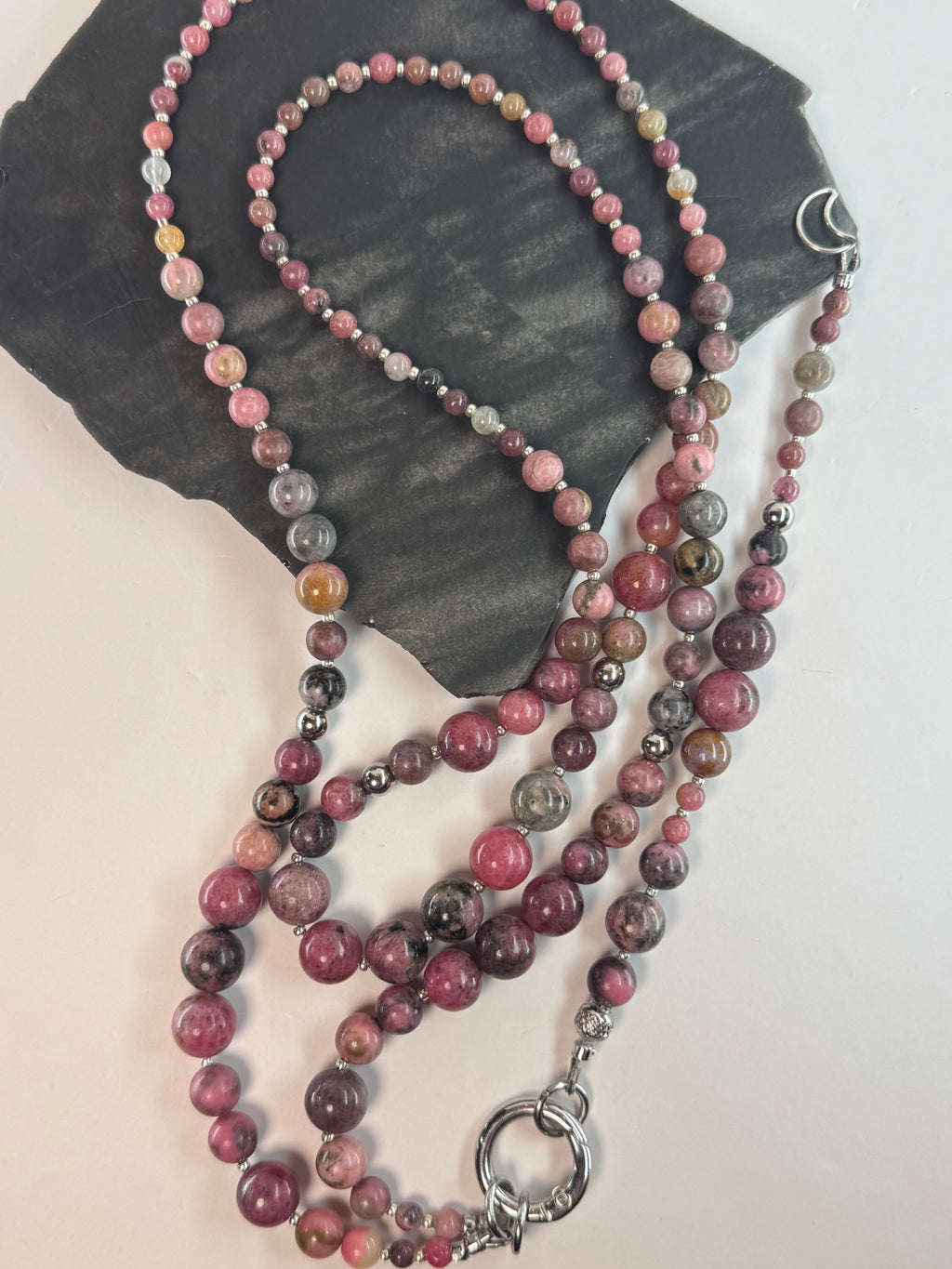 Rhodonite with Matrix Wrap Necklace