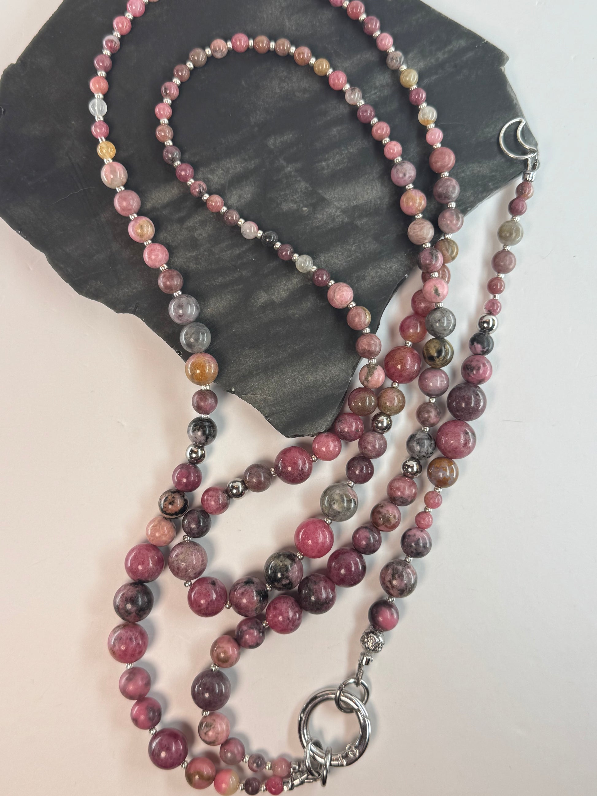 Rhodonite with Matrix Wrap Necklace