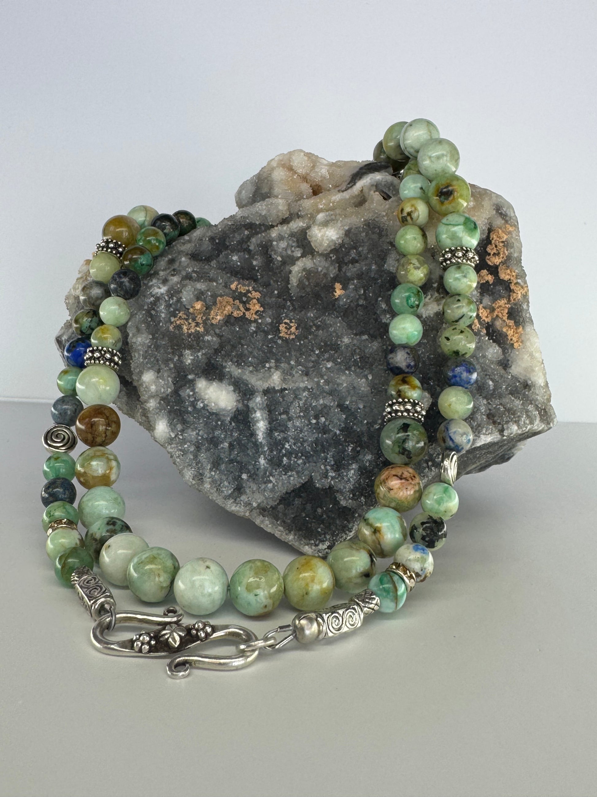 Mongolian Turquoise Necklace & FREE Matching Bracelet