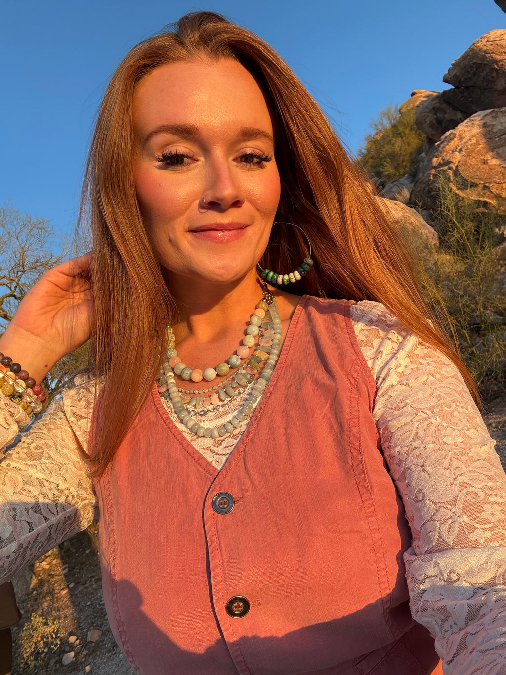 Aquamarine & Morganite Evolve Necklace