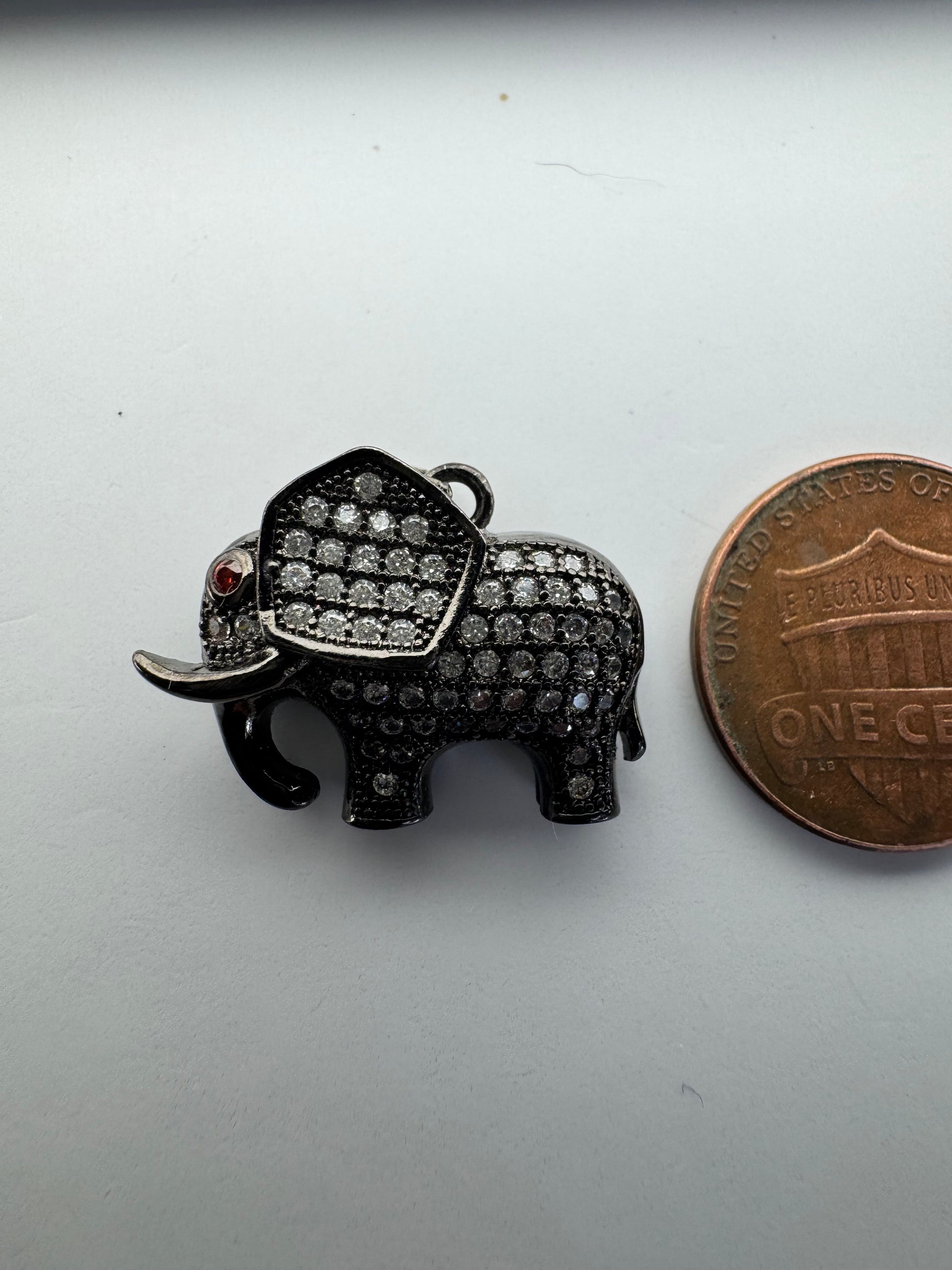 Black Elephant Charm Pendant