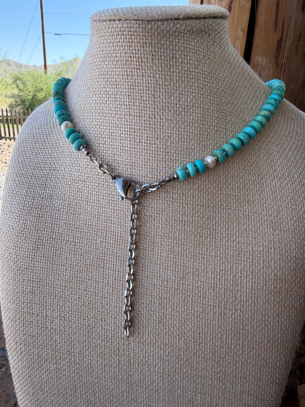 Kingman Rondel with Fresh Water Pearl