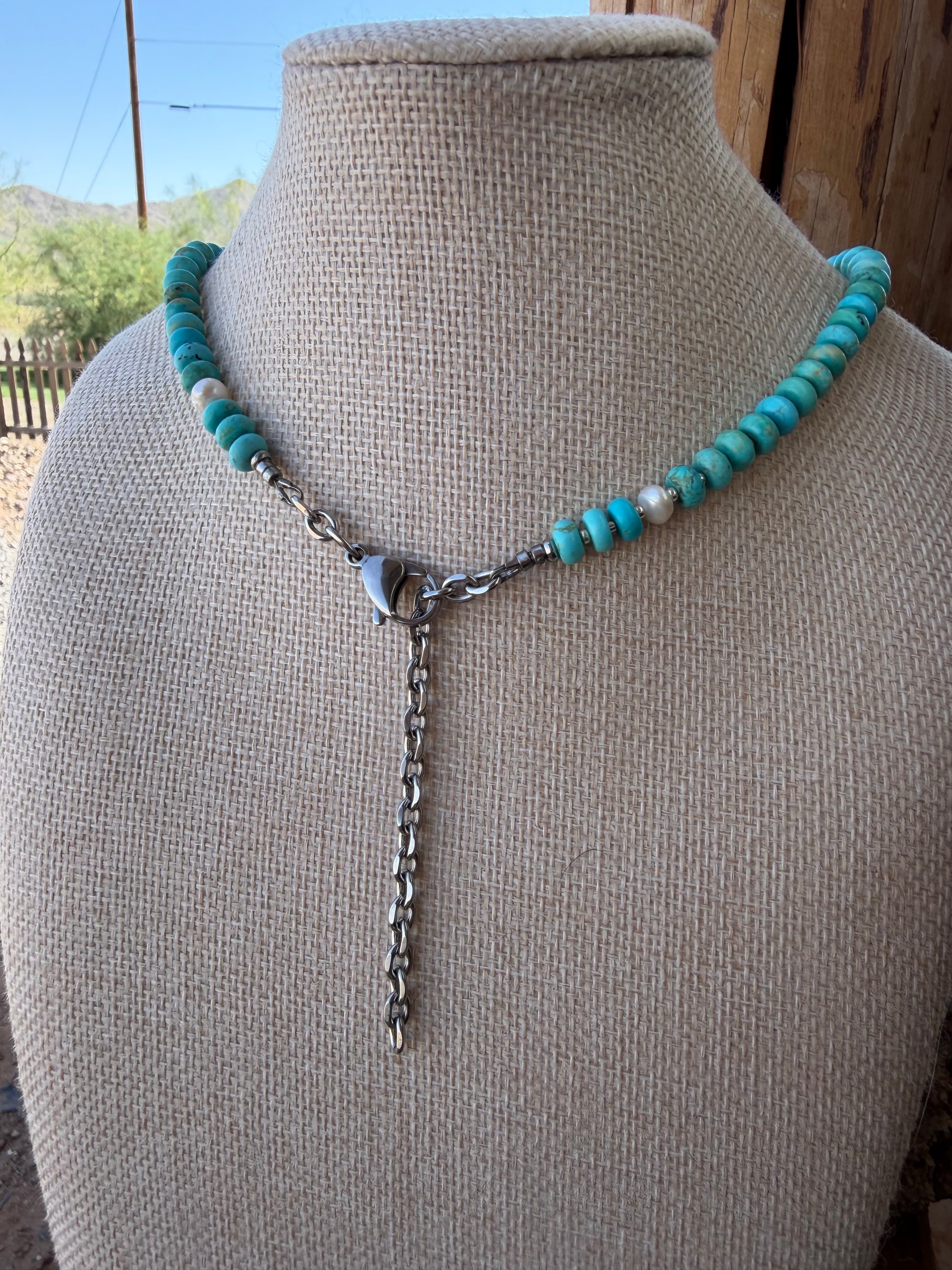 Kingman Rondel with Fresh Water Pearl