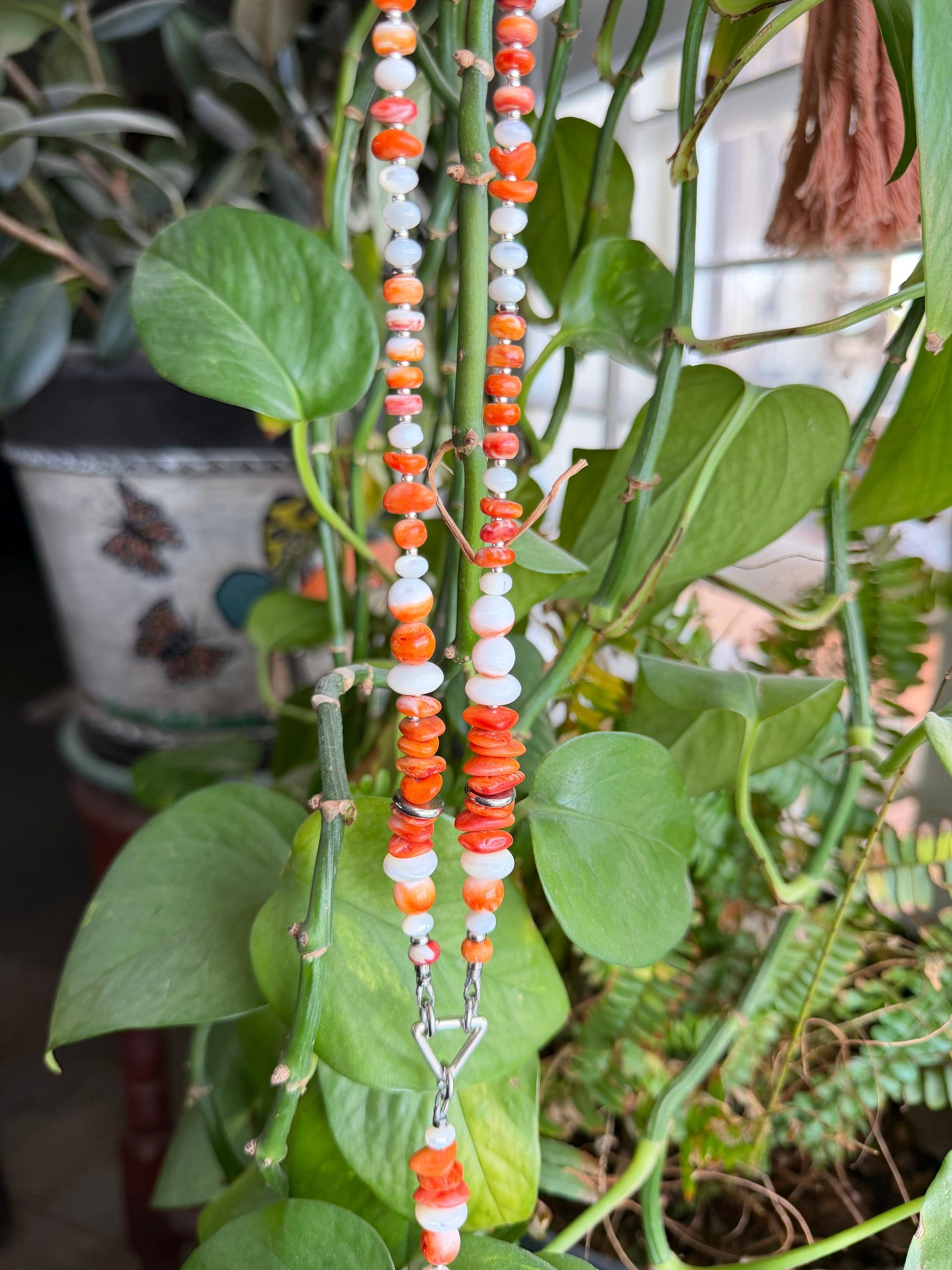Baja Spiny Oyster & Mother of Pearl Necklace