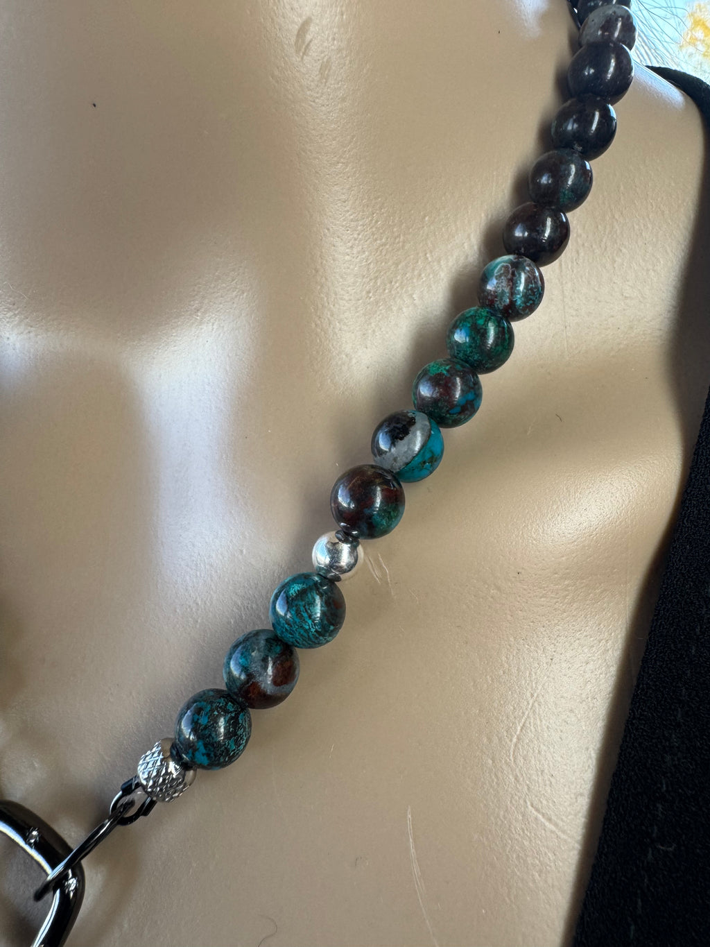 Natural Chrysocolla, Cuprite & Malachite Necklace