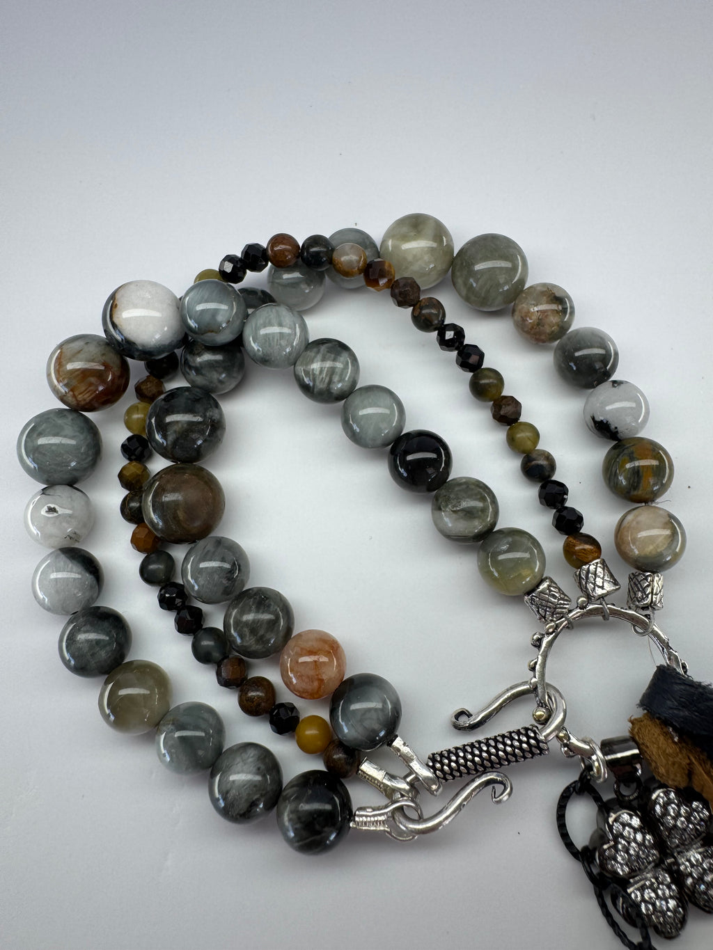 Eagle Eye & Tiger’s Eye Boho Multi Strand Bracelet