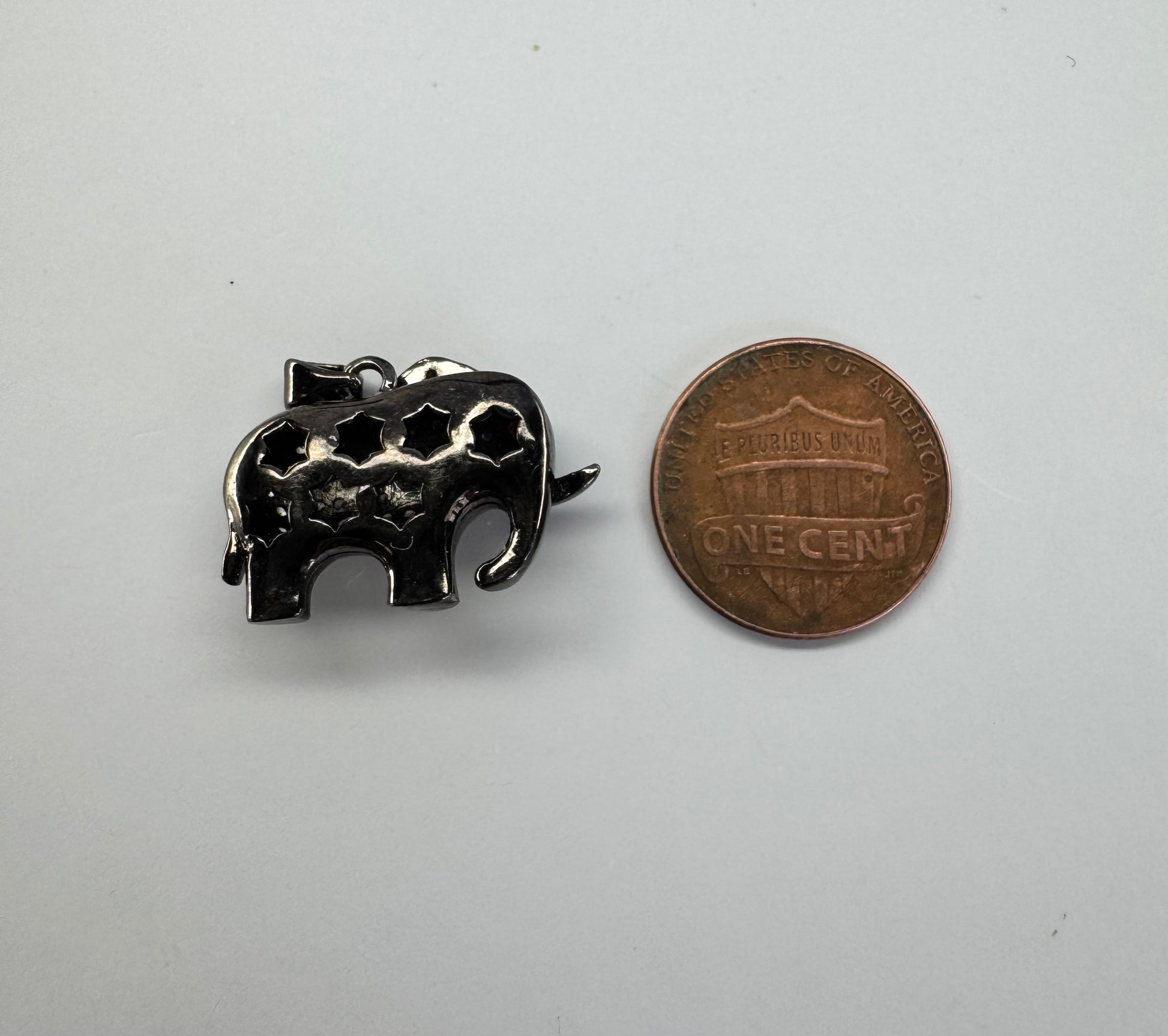 Black Elephant Charm Pendant