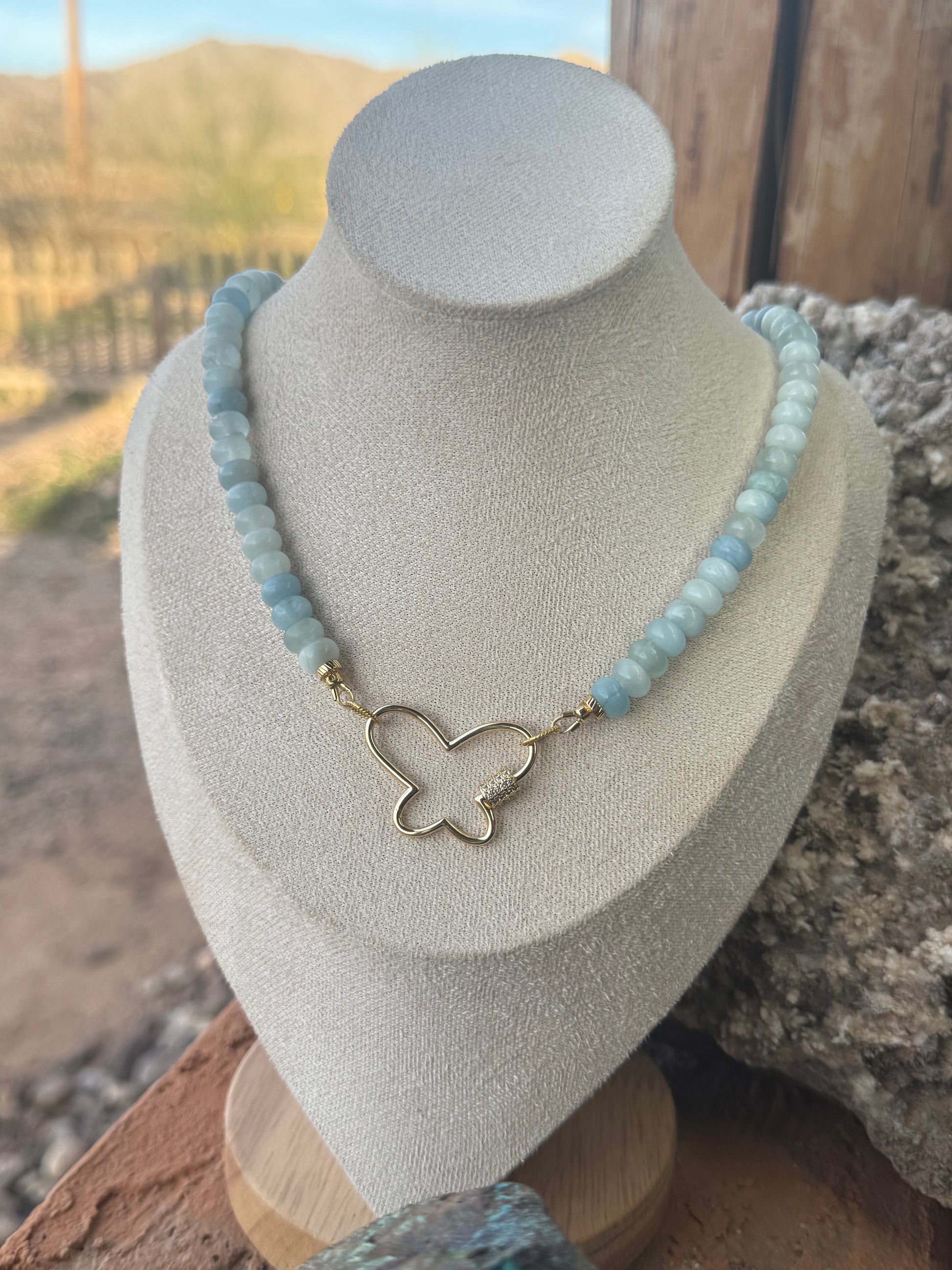 Aquamarine Rondel Necklace