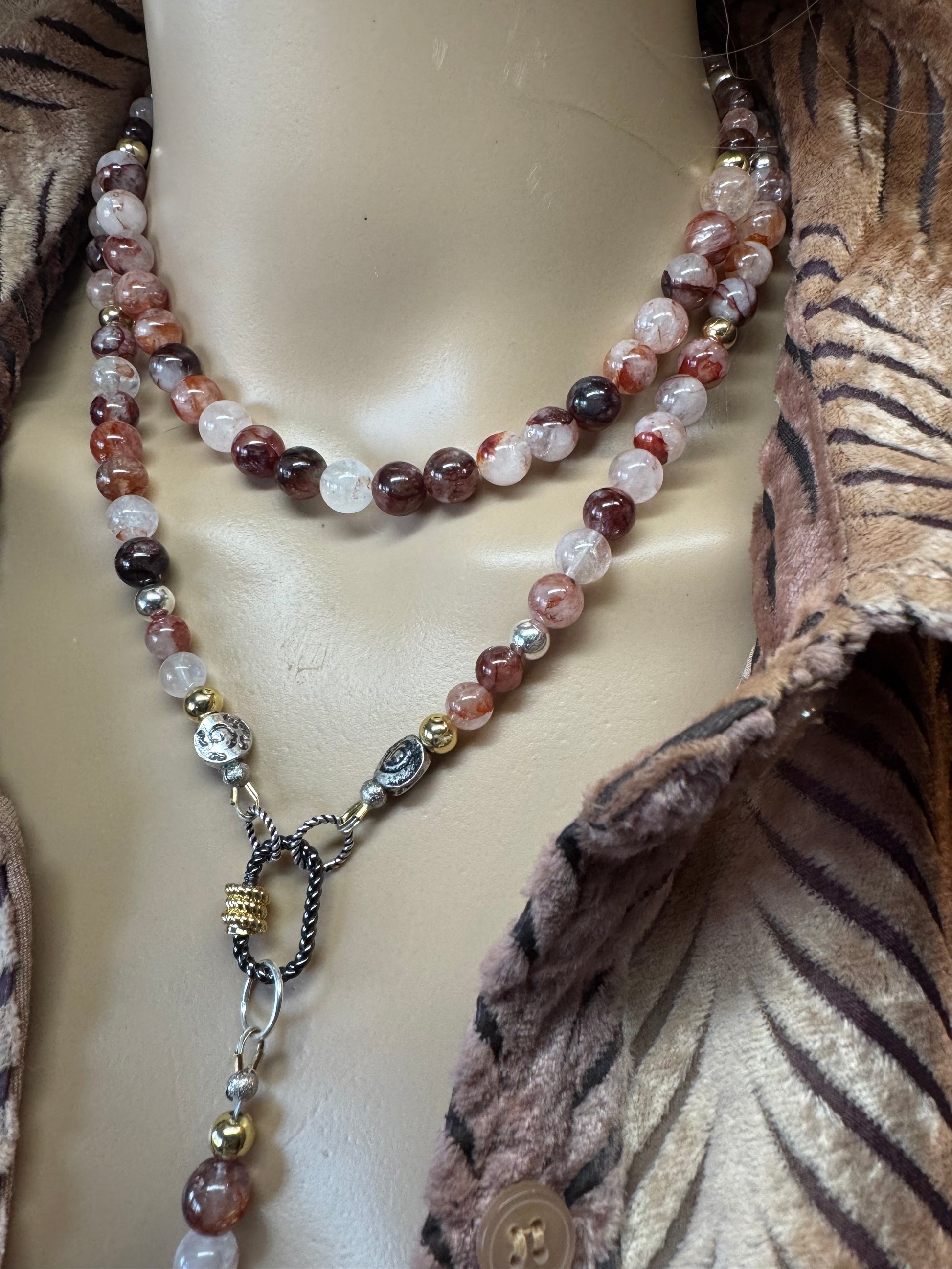 Natural Hematoid Quartz (Fire Quartz) Signature Wrap Necklace