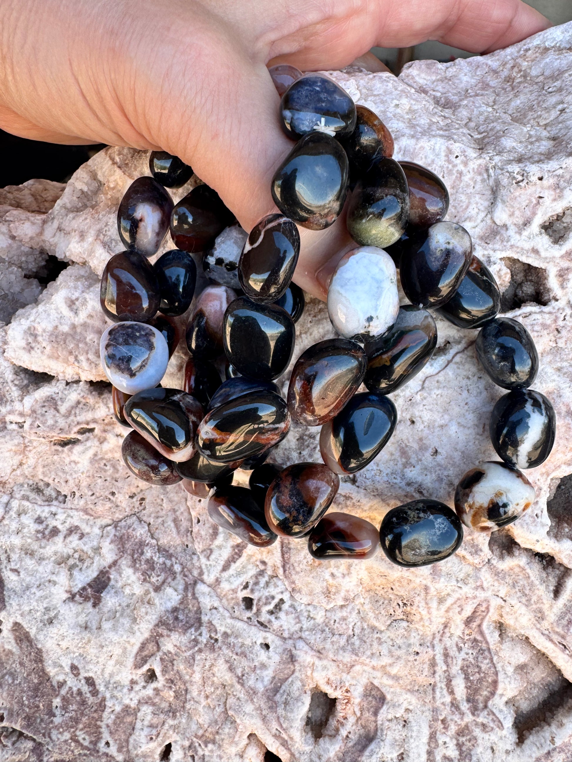 Black Agate Nuggets - GORGEOUS