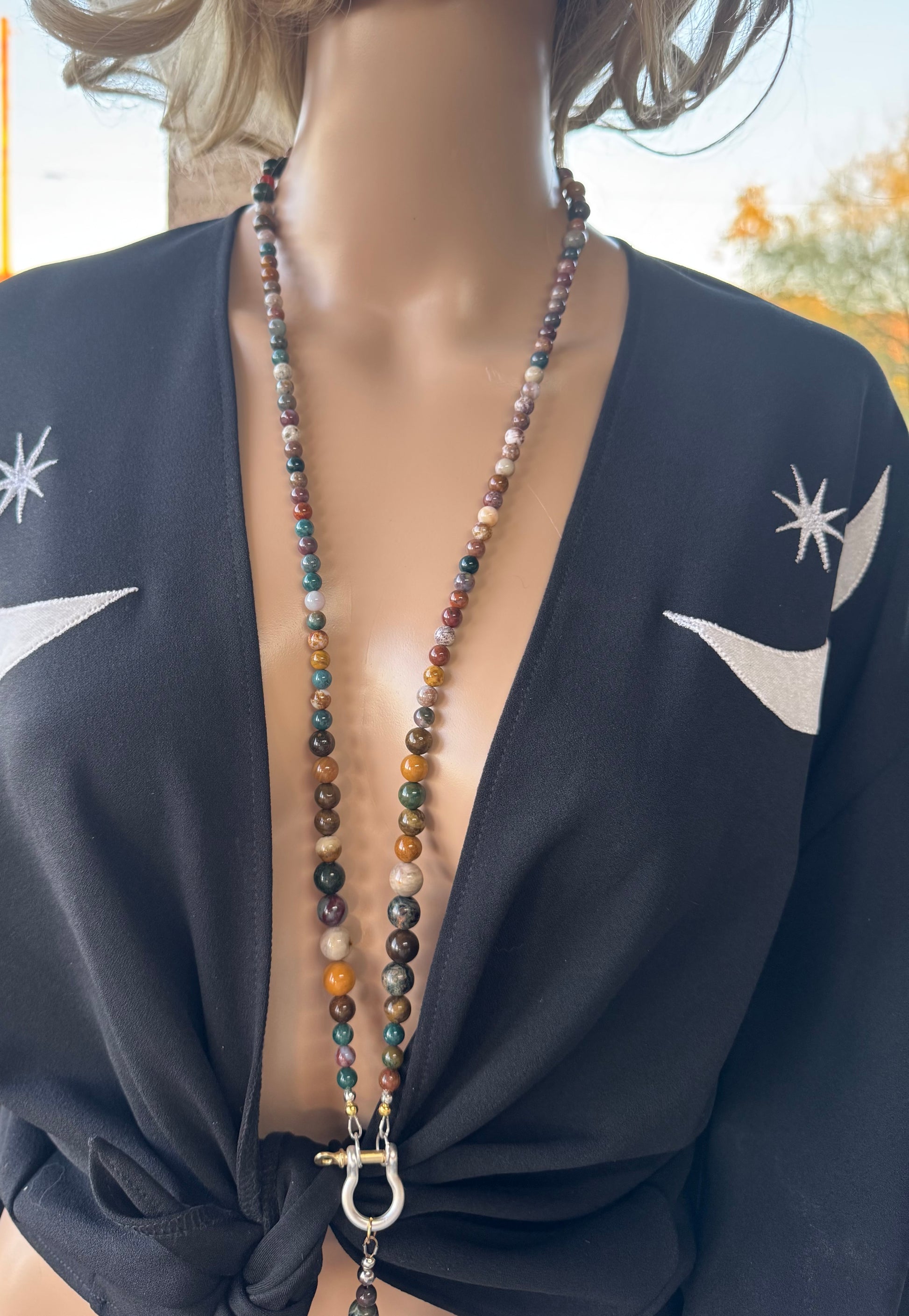 Moe Gems Signature Wrap Necklace – Ocean Jasper