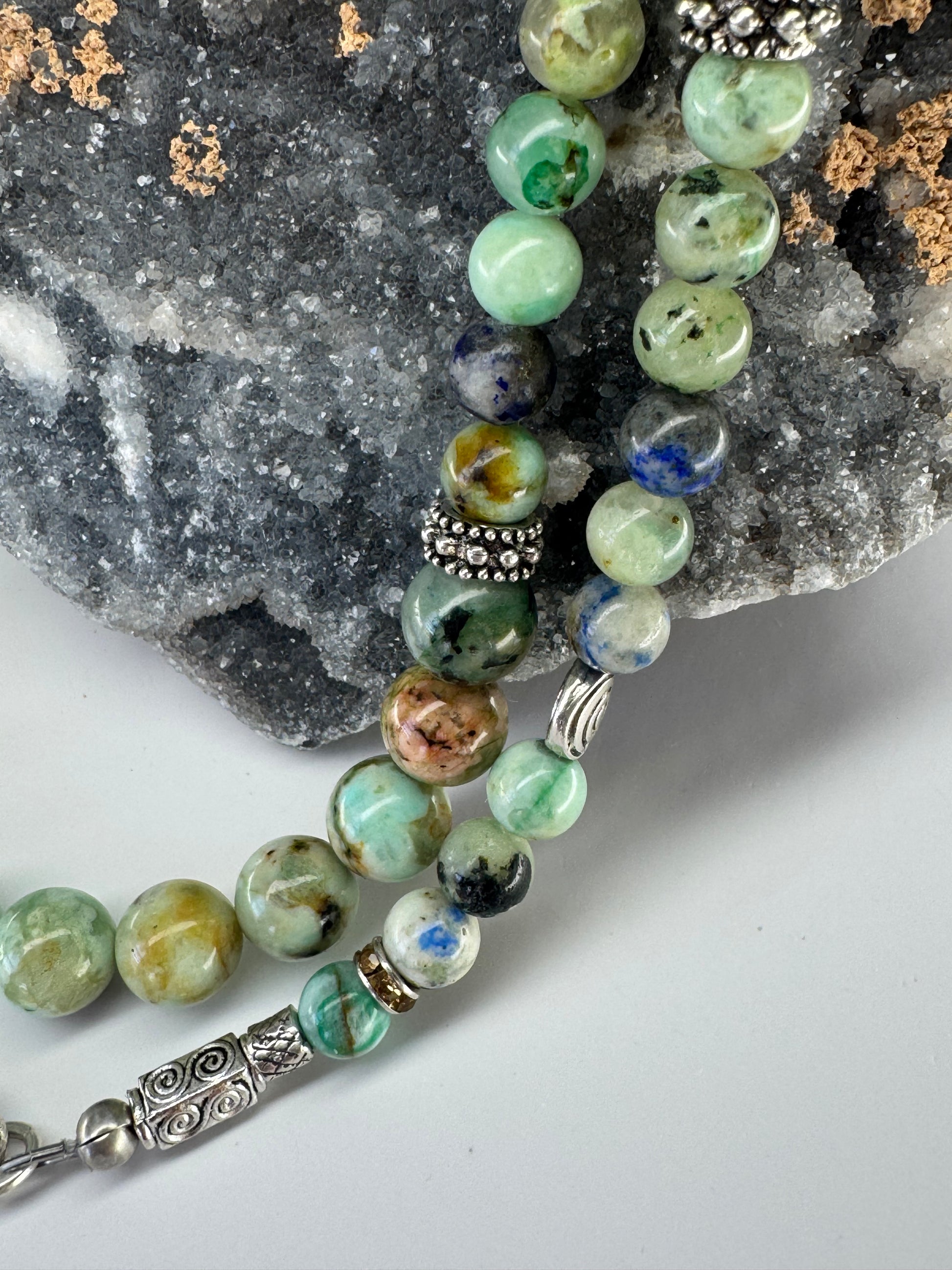 Mongolian Turquoise Necklace & FREE Matching Bracelet