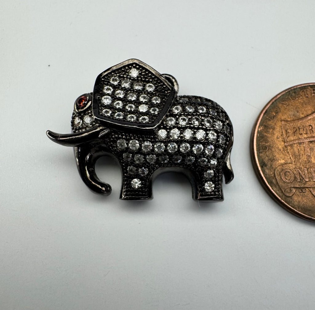 Black Elephant Charm Pendant