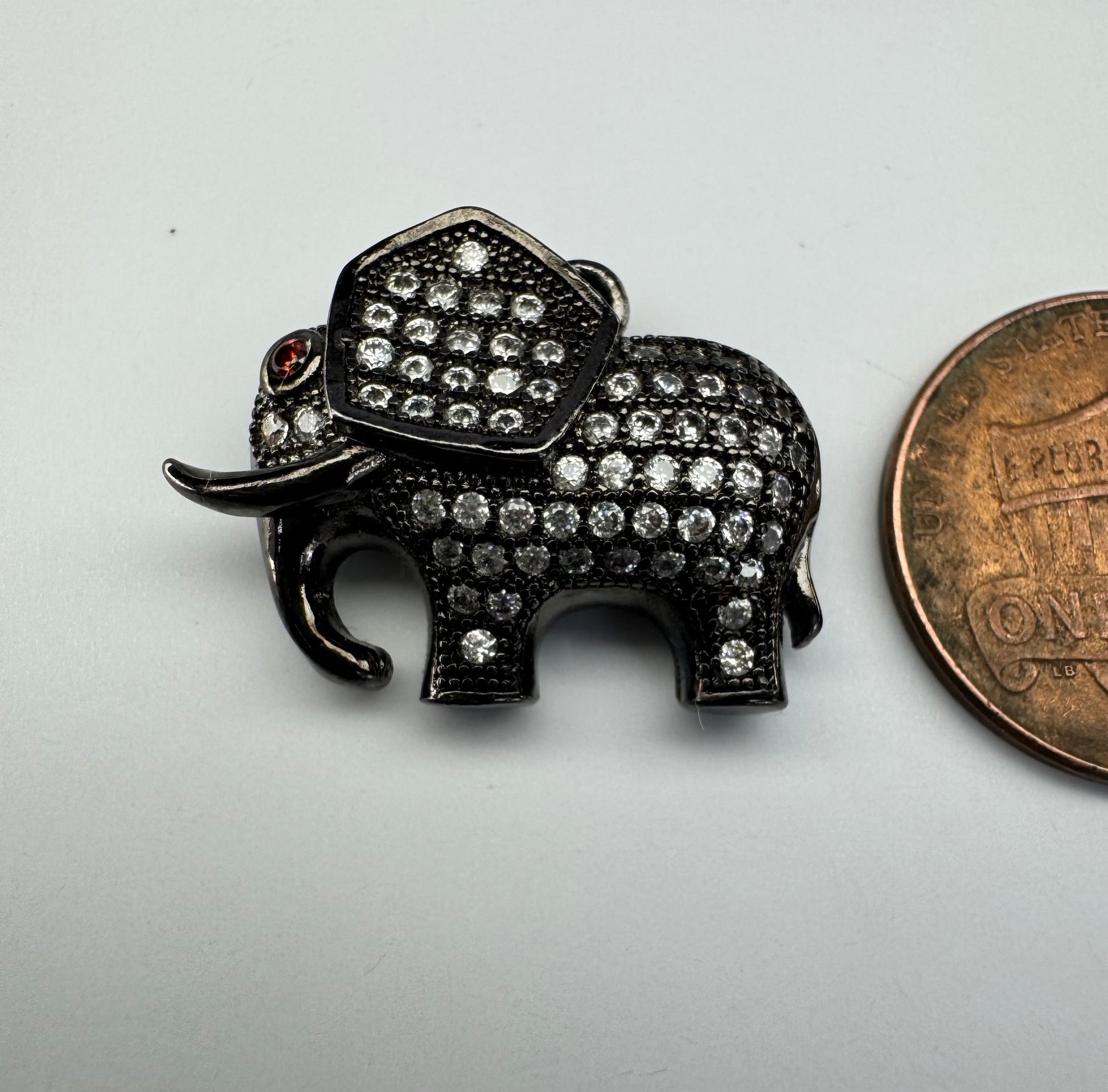 Black Elephant Charm Pendant