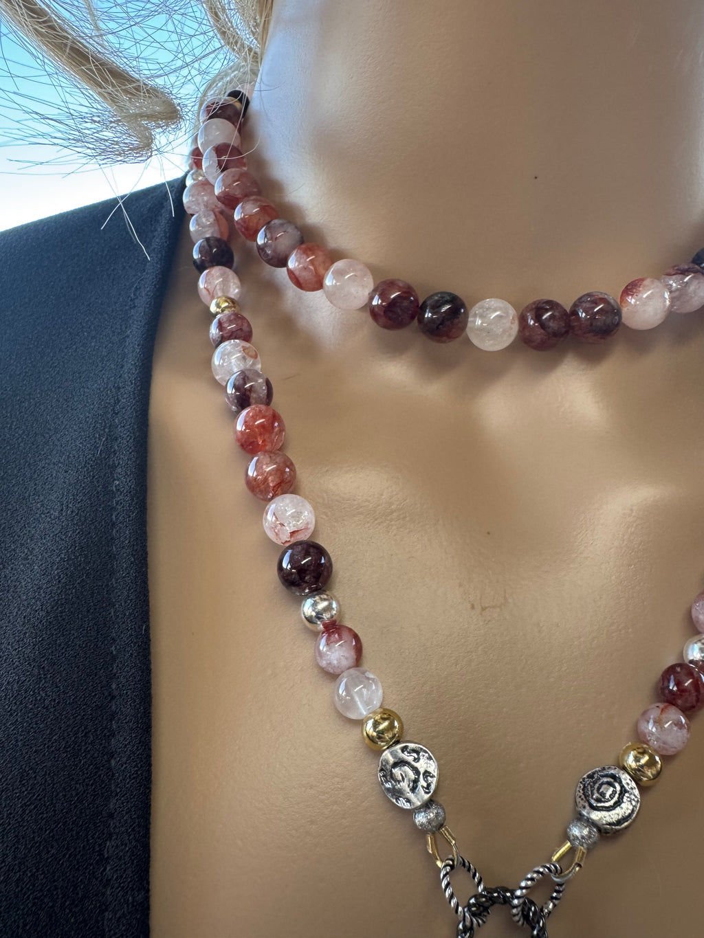 Natural Hematoid Quartz (Fire Quartz) Signature Wrap Necklace