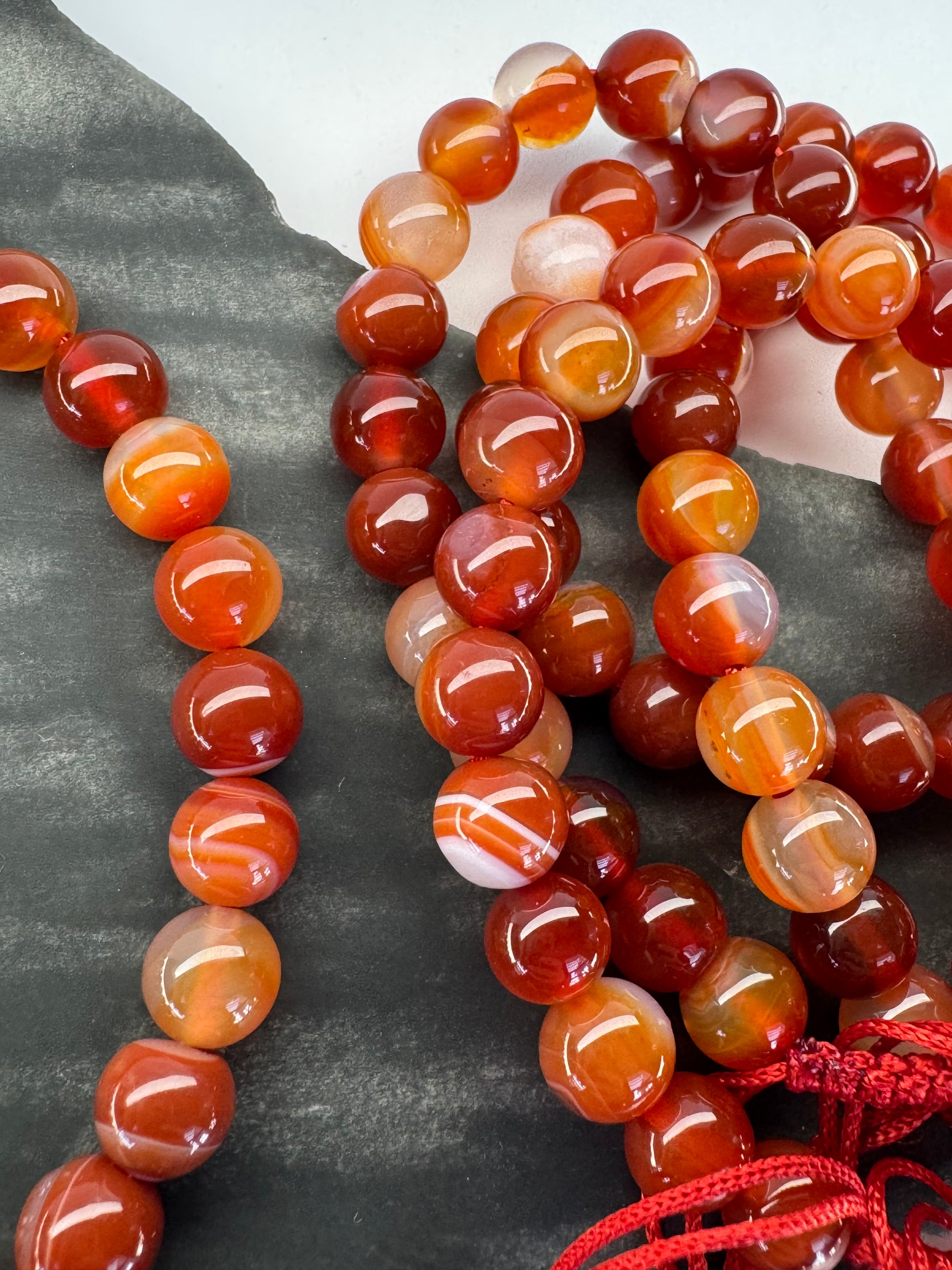 Carnelian Adjustable Bracelet – 8mm Beads