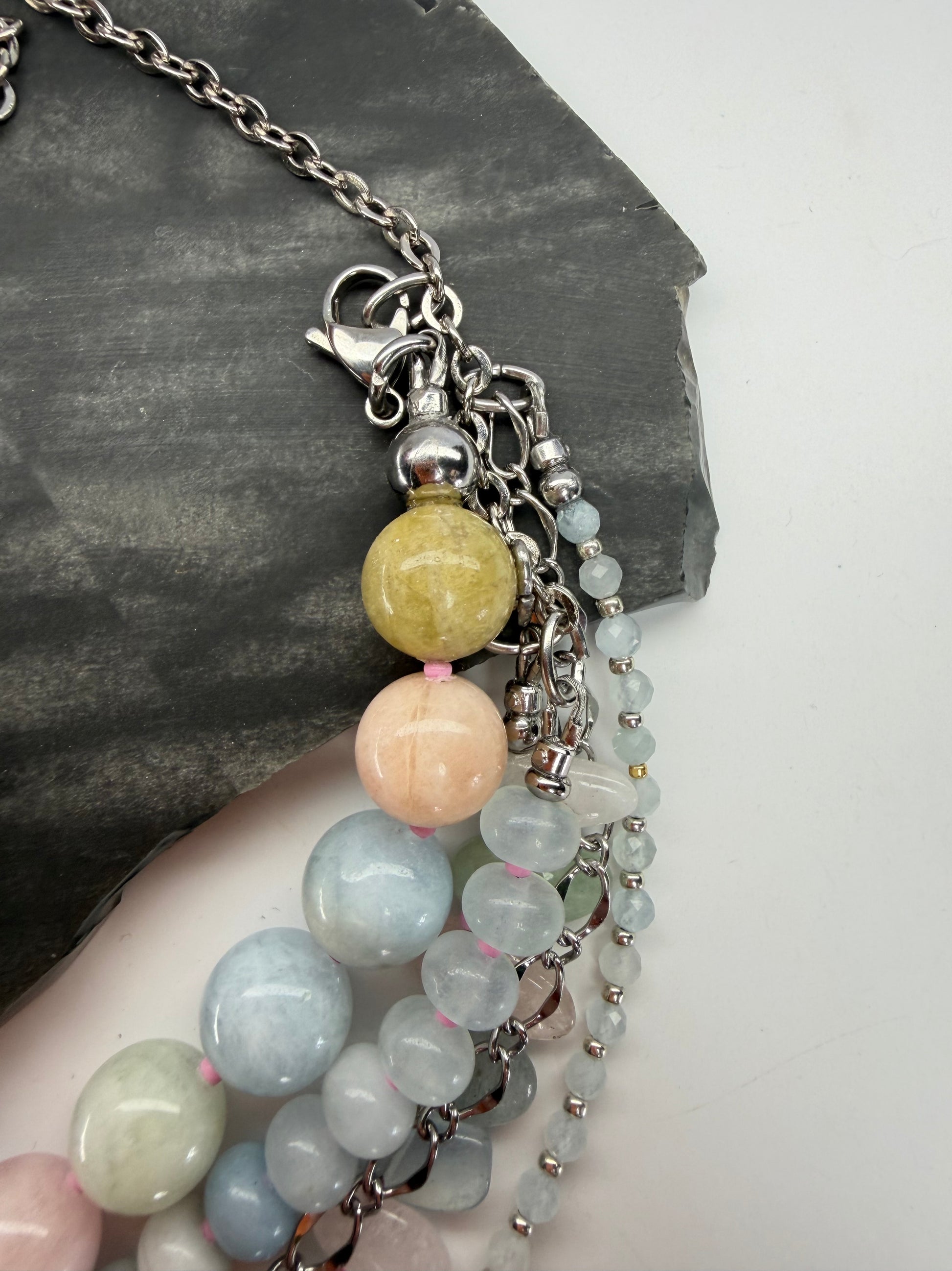 Aquamarine & Morganite Evolve Necklace