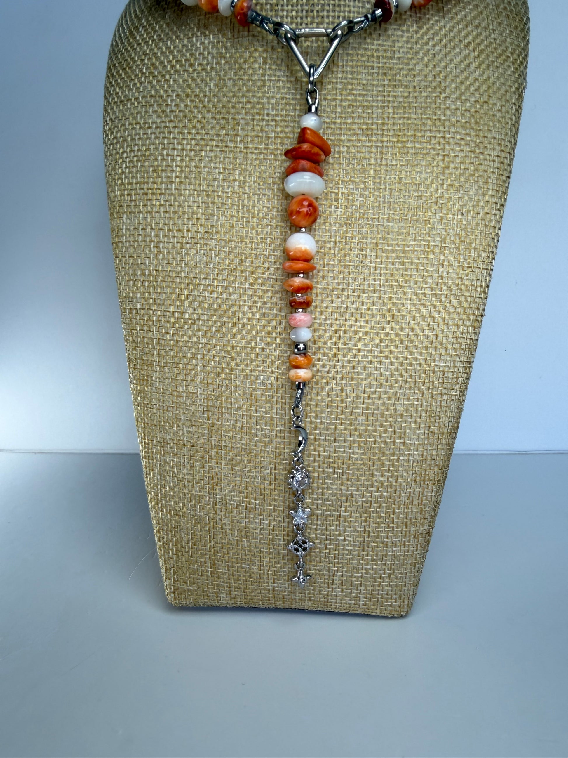 Baja Spiny Oyster & Mother of Pearl Necklace