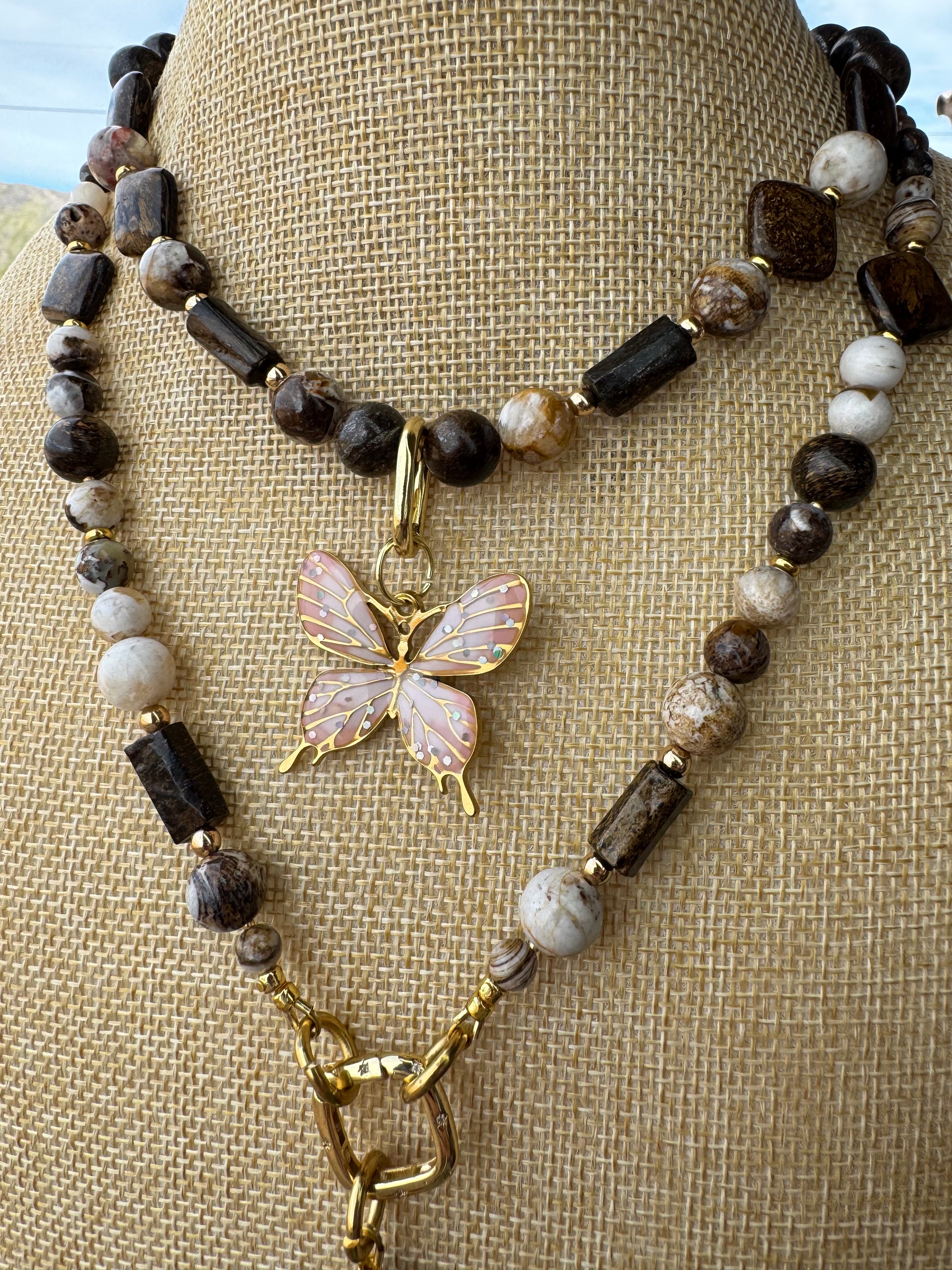 Coffee Jasper + Bronzite Signature Wrap Necklace