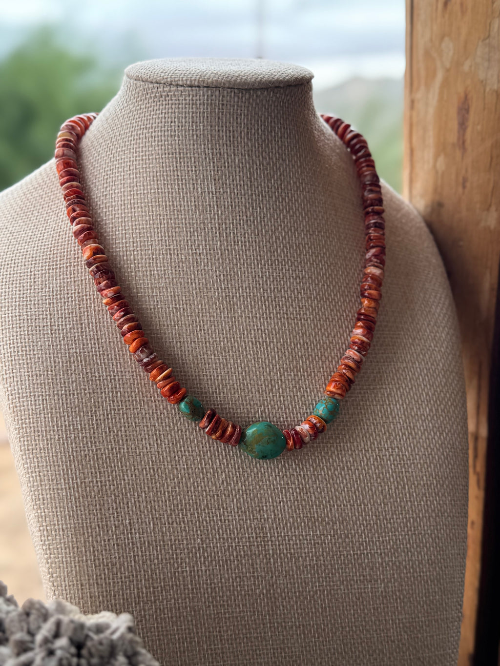 Spiny Oyster & Kingman Turquoise Necklace