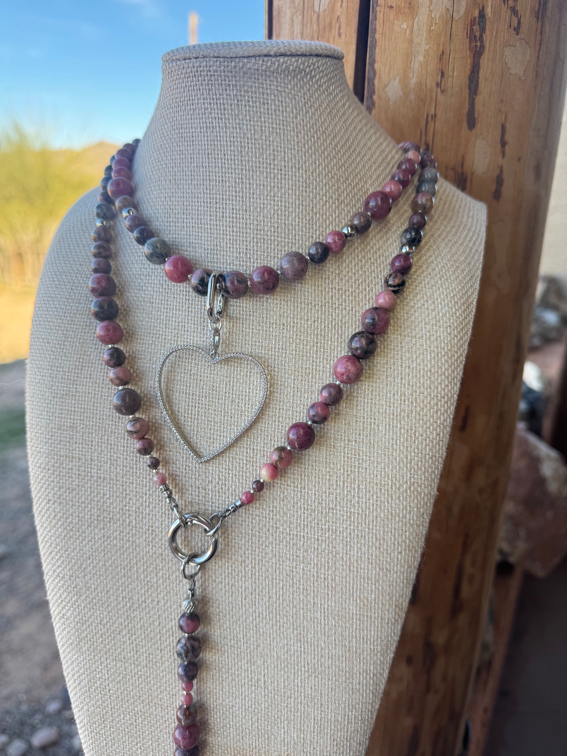 Rhodonite with Matrix Wrap Necklace